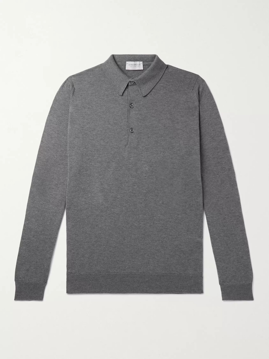 John Smedley John Smedley - Bradwell Sea Island Cotton Polo Shirt - Men - Gray - S aus 100% Cotton in Gray