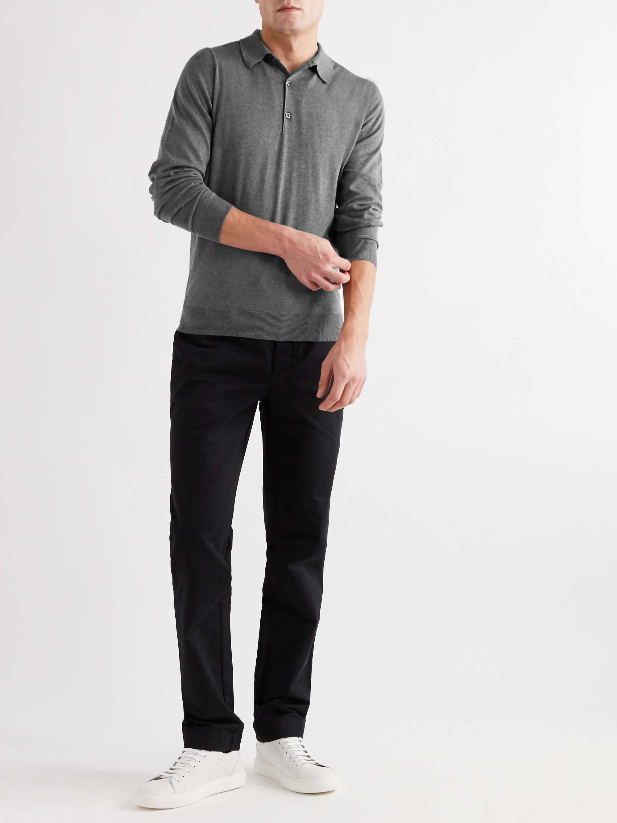 JOHN SMEDLEY Bradwell Slim-Fit Sea Island Cotton Polo Shirt