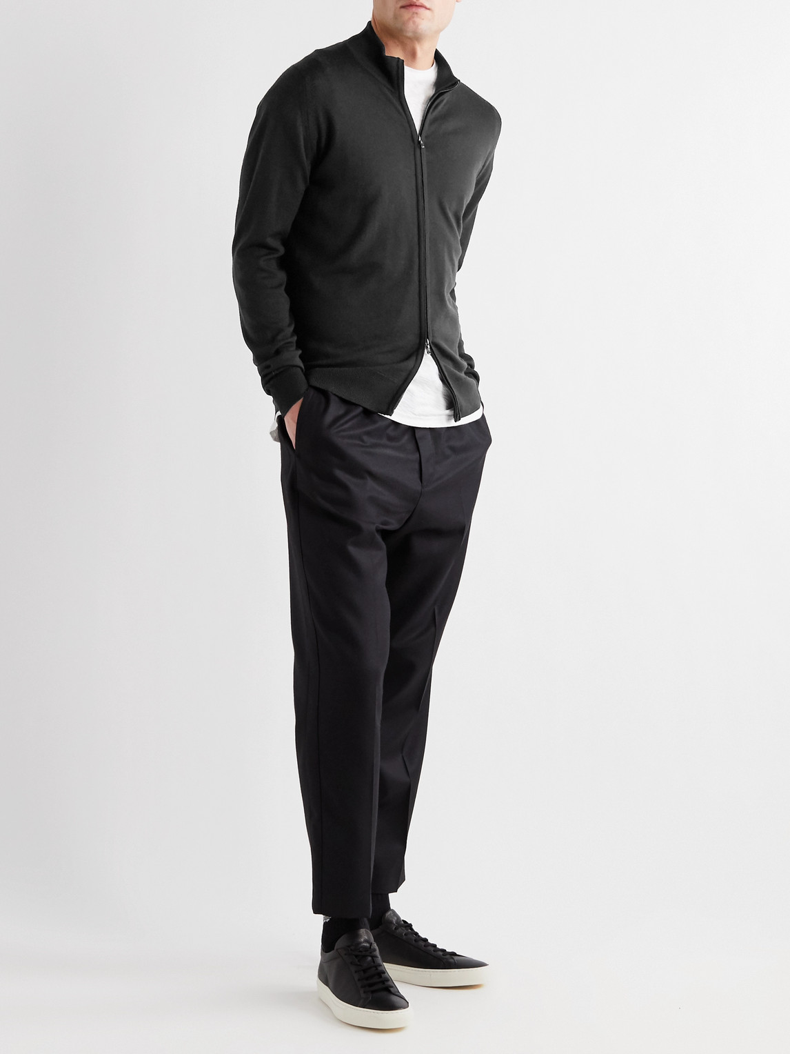 Claygate Merino Wool Zip-Up Cardigan