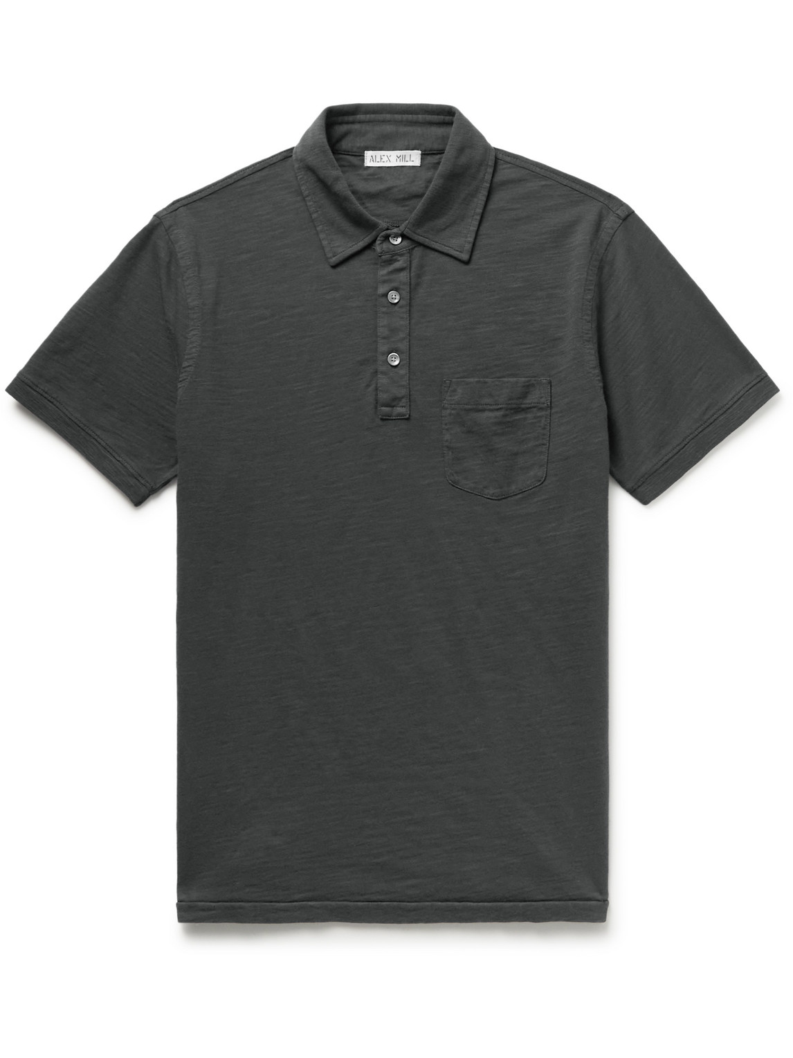 Alex Mill Standard Slub Cotton-jersey Polo Shirt In Black