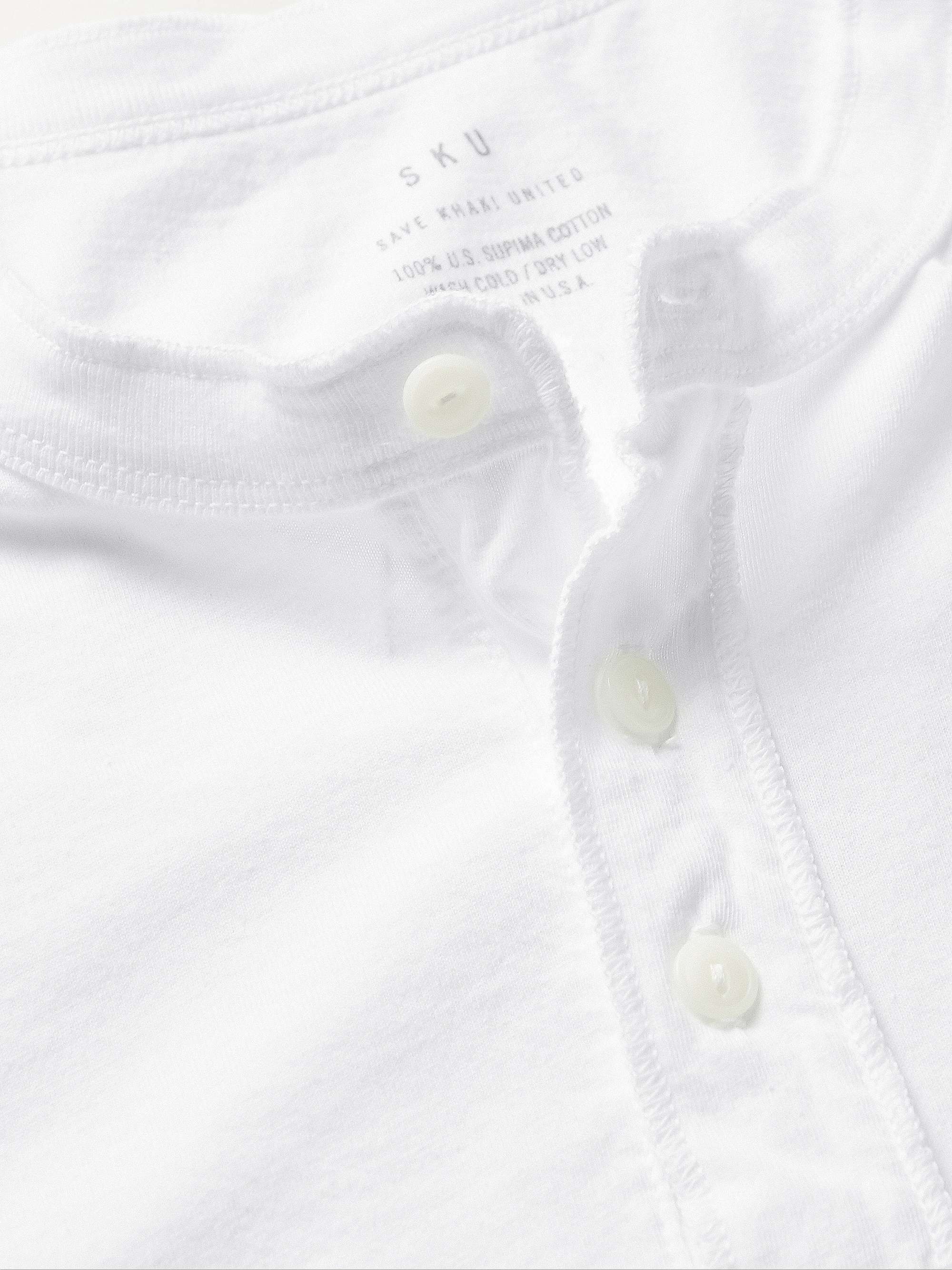 SAVE KHAKI UNITED Supima Cotton-Jersey Henley T-Shirt
