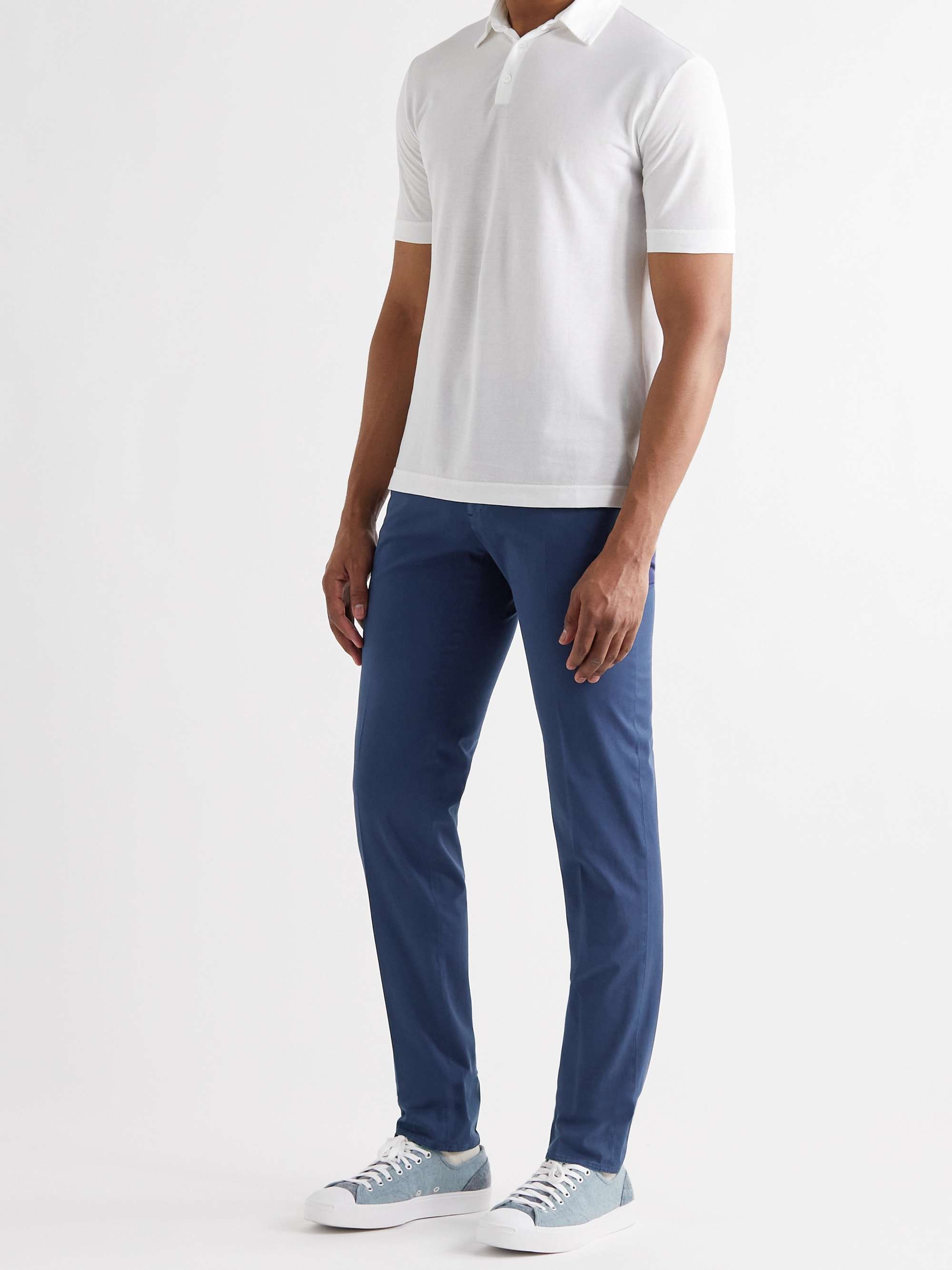 INCOTEX Slim-Fit Stretch-Cotton Twill Trousers for Men | MR PORTER
