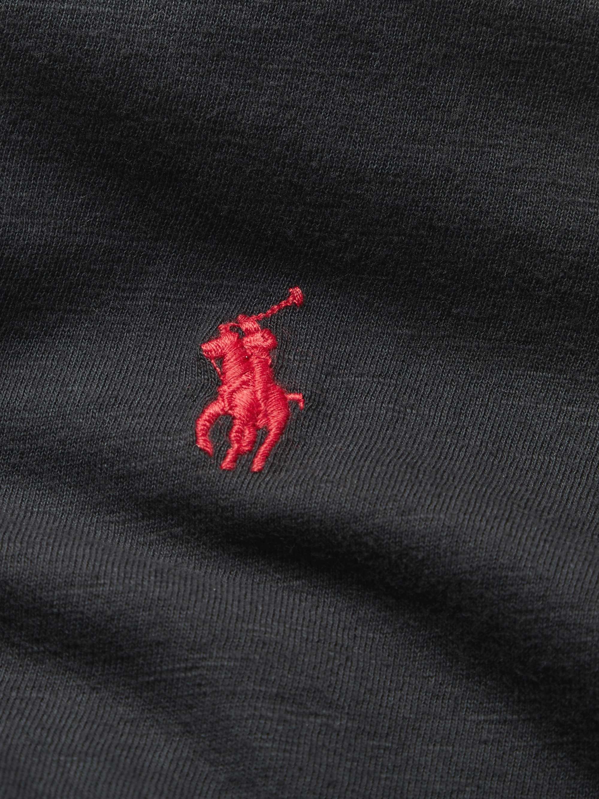 POLO RALPH LAUREN Logo-Embroidered Slub Cotton-Jersey Henley T-Shirt