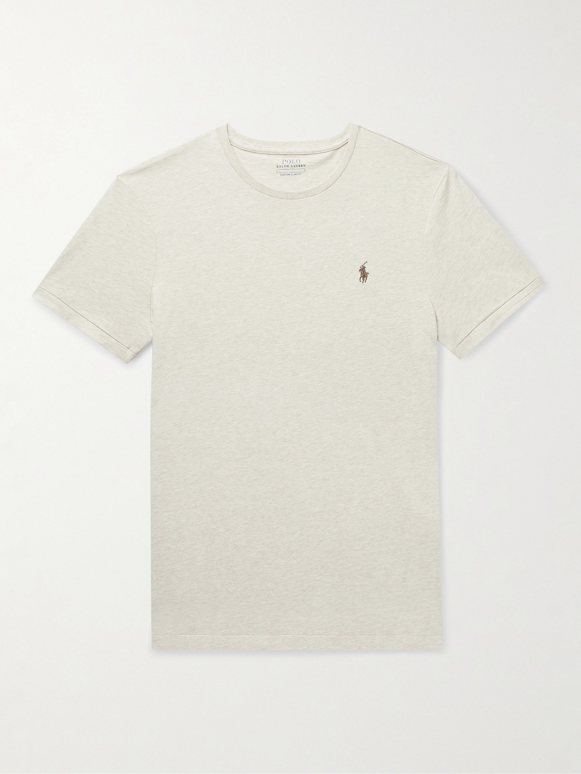 Polo Ralph Lauren Slim-Fit Logo-Embroidered Mélange Cotton-Jersey T-Shirt - Men