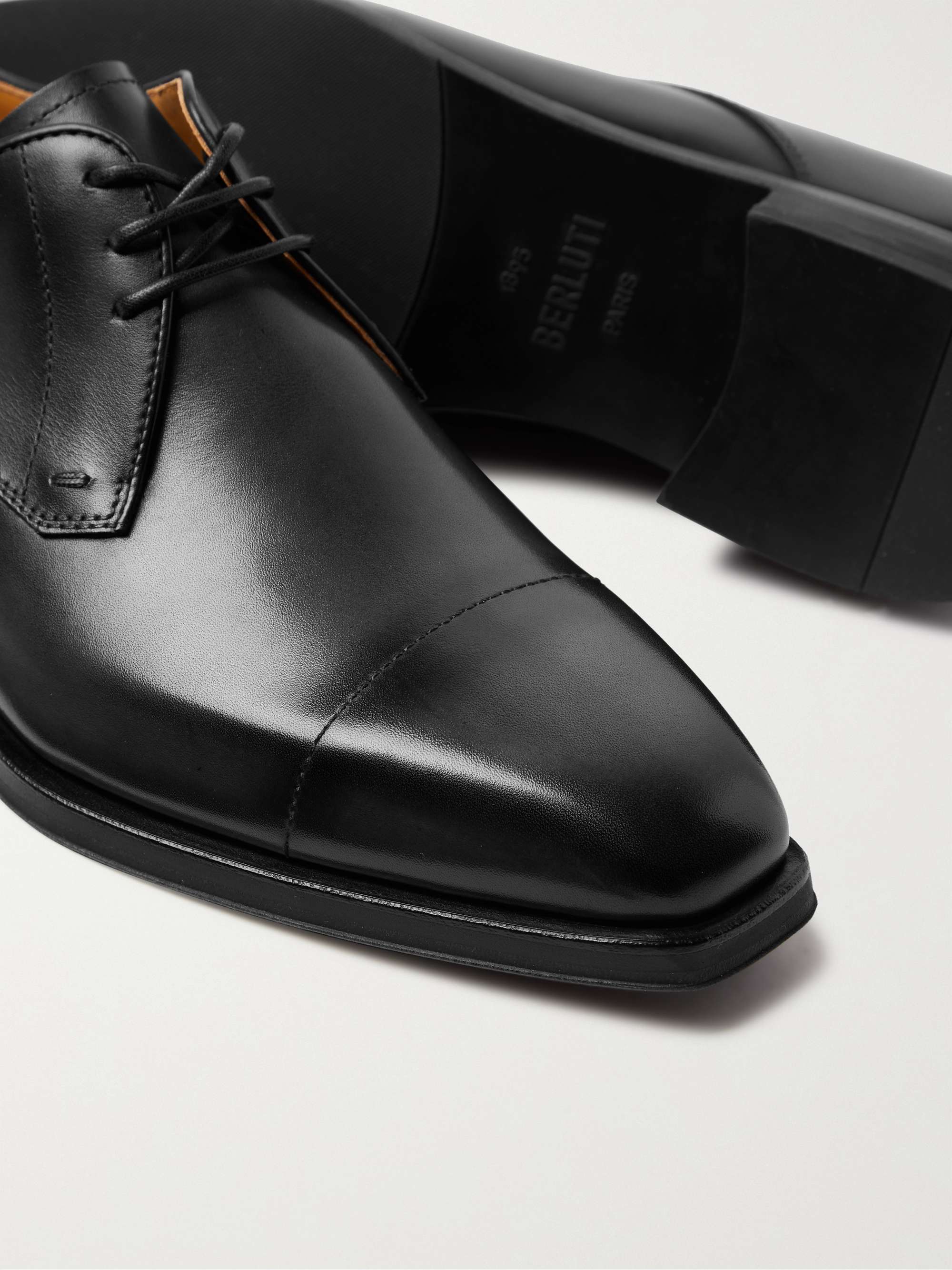 BERLUTI Cap-Toe Venezia Leather Derby Shoes