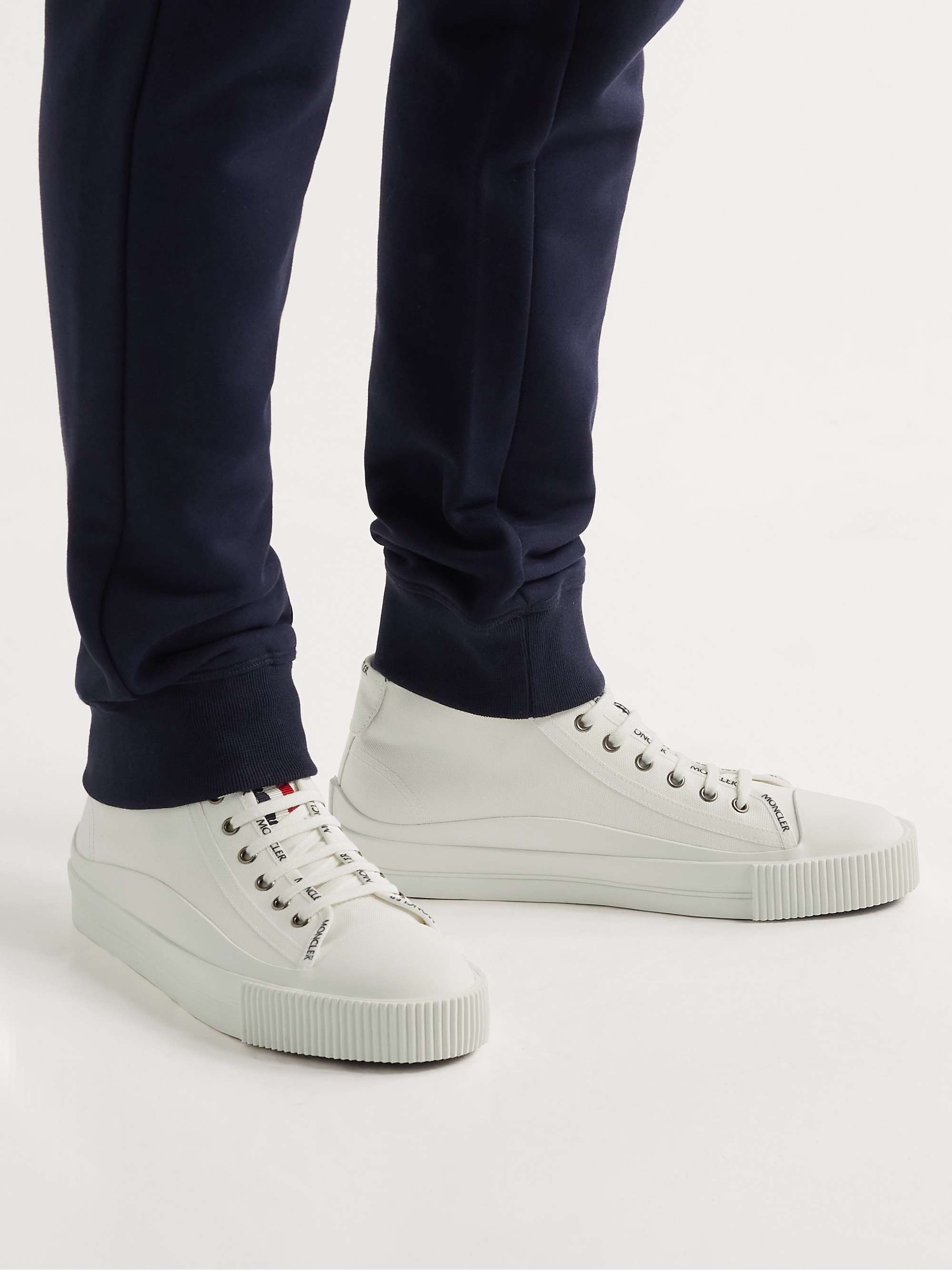 MONCLER Lissex Logo-Appliquéd Cotton-Canvas High-Top Sneakers