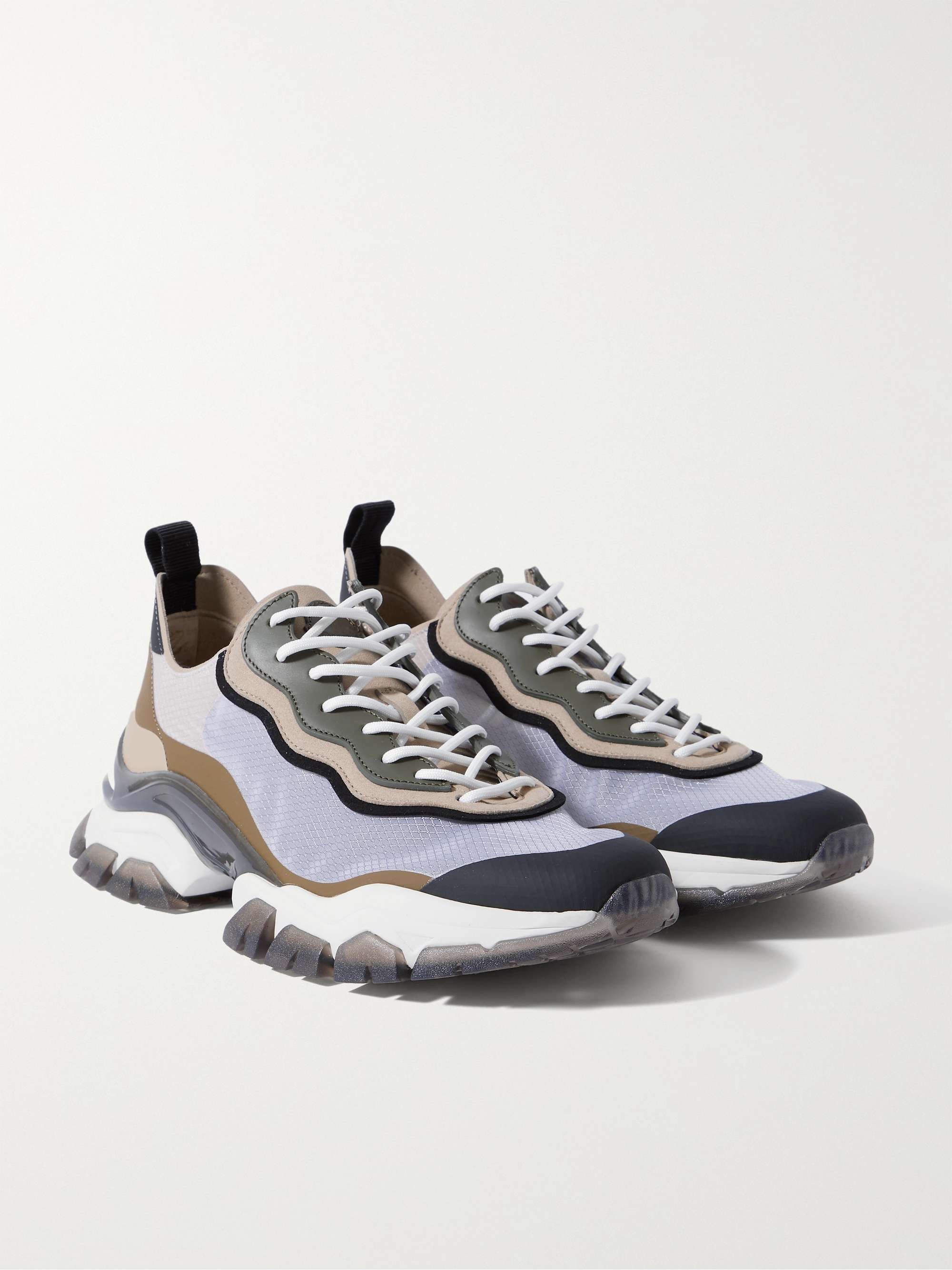 MONCLER Leave No Trace Leather, Suede and Ripstop Sneakers