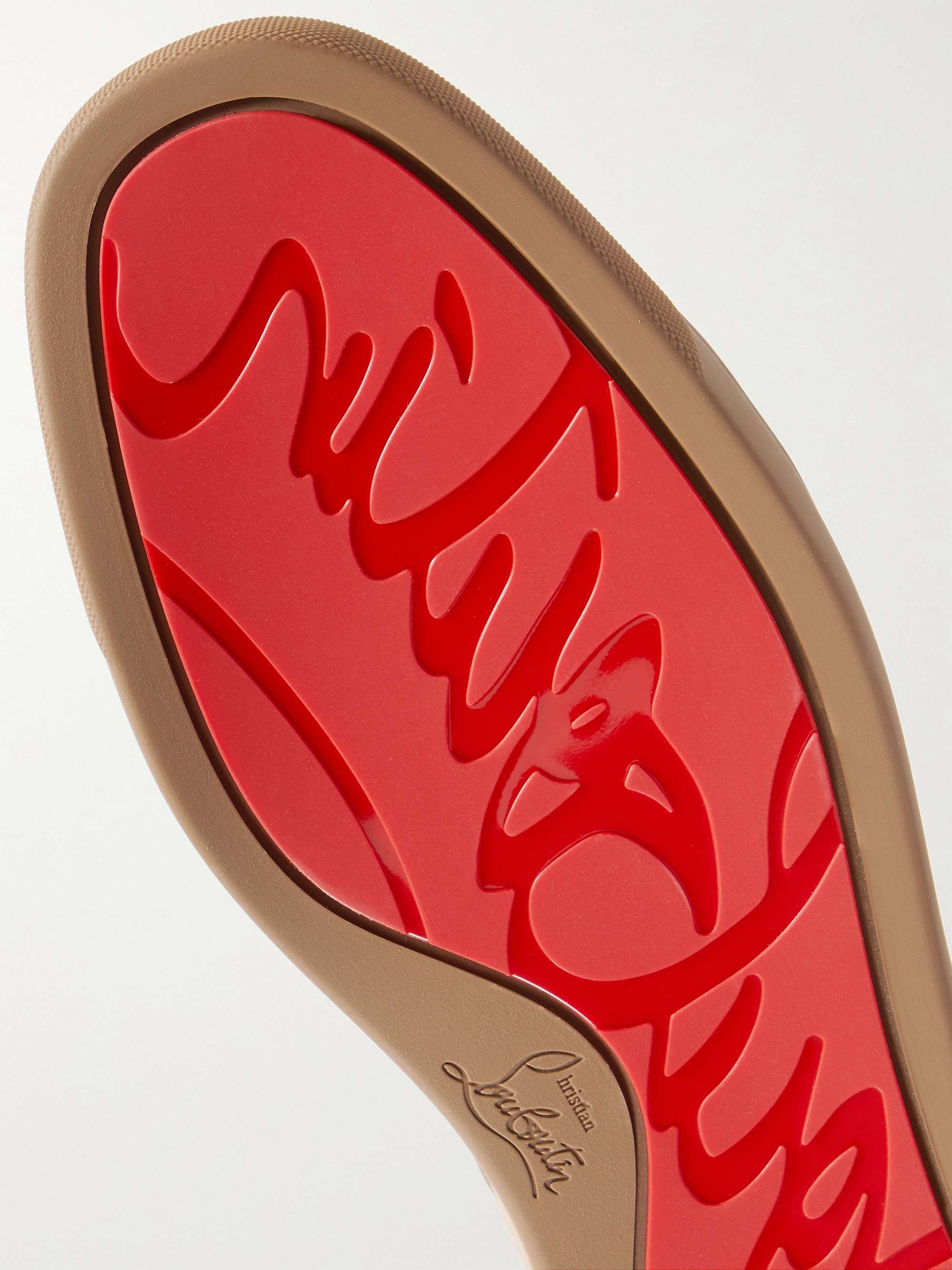 Brown Louis Orlato Grosgrain-Trimmed Suede High-Top Sneakers | CHRISTIAN  LOUBOUTIN | MR PORTER