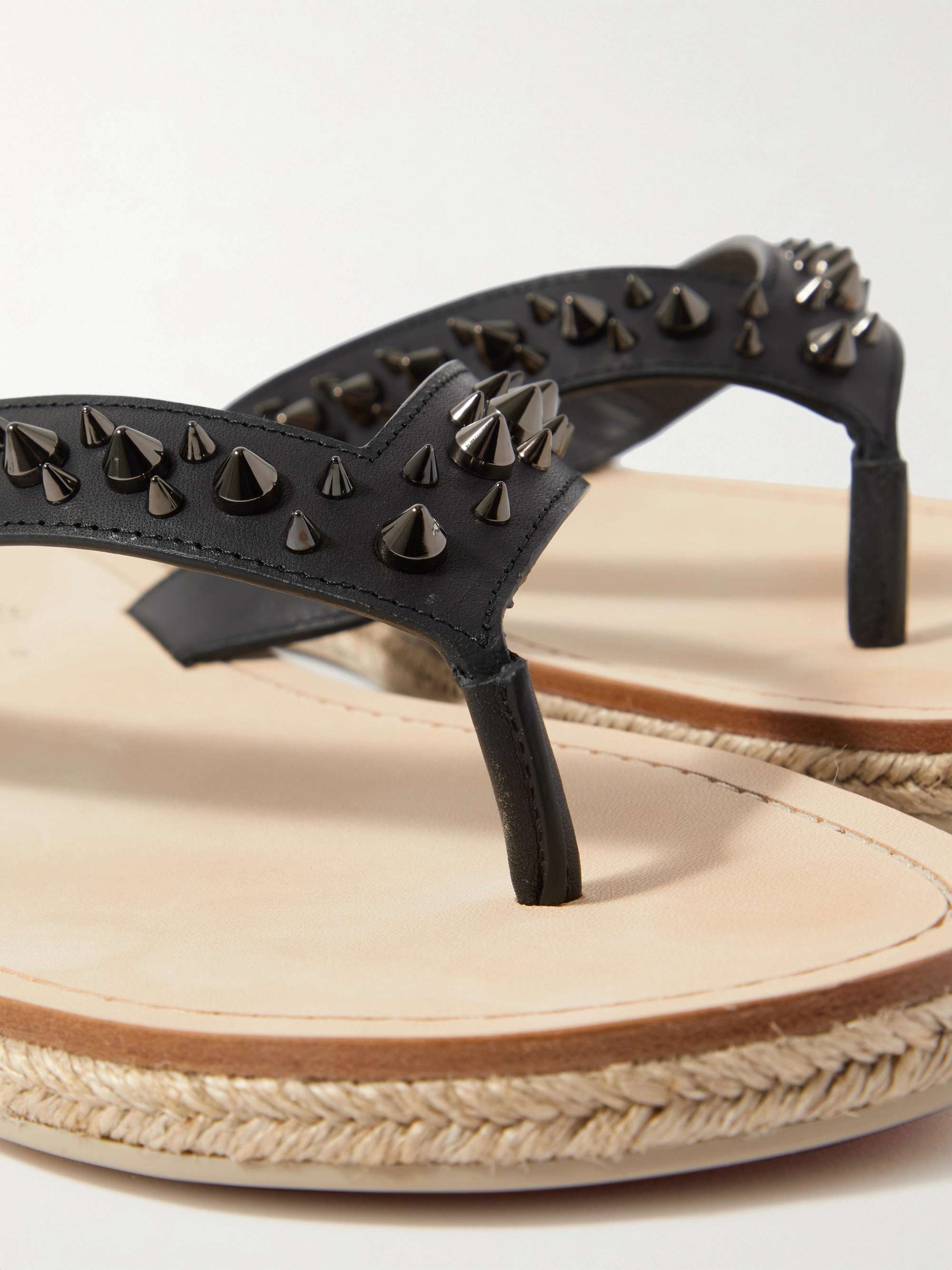 CHRISTIAN LOUBOUTIN Pyraclobis Spiked Leather Flip Flops