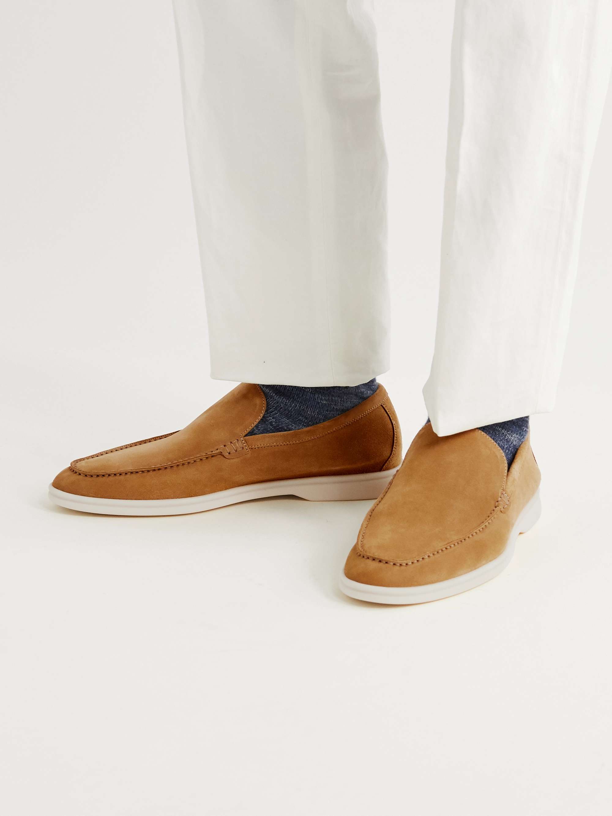 LORO PIANA Summer Walk Suede Loafers for Men | MR PORTER