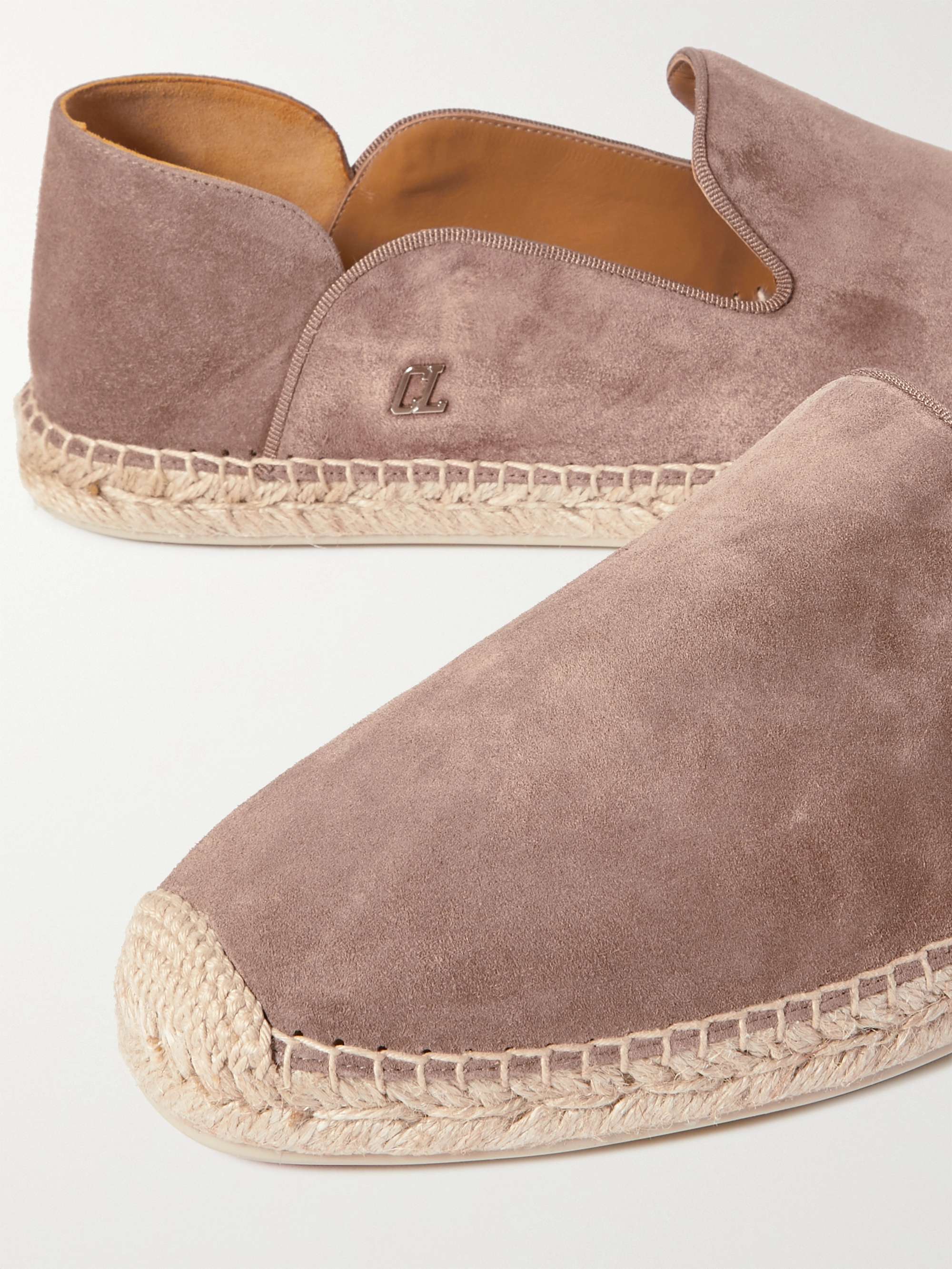 CHRISTIAN LOUBOUTIN Collapsible-Heel Suede Espadrilles