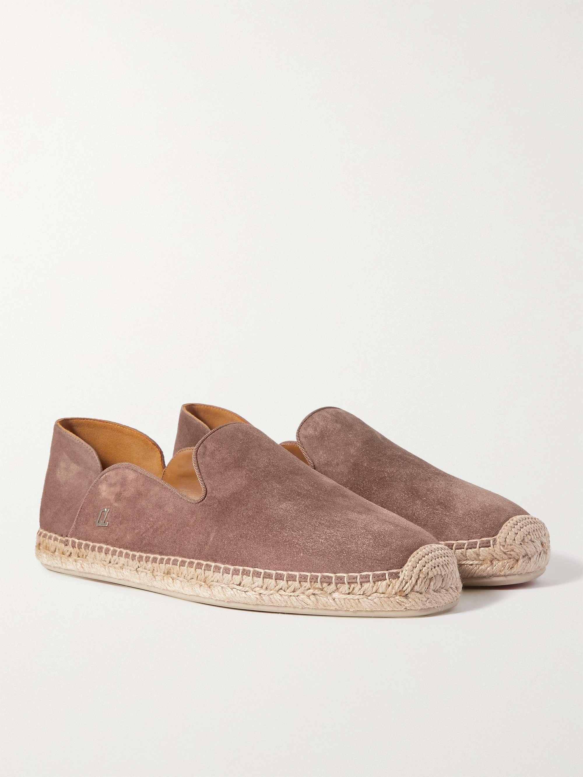 CHRISTIAN LOUBOUTIN Collapsible-Heel Suede Espadrilles for Men | MR PORTER