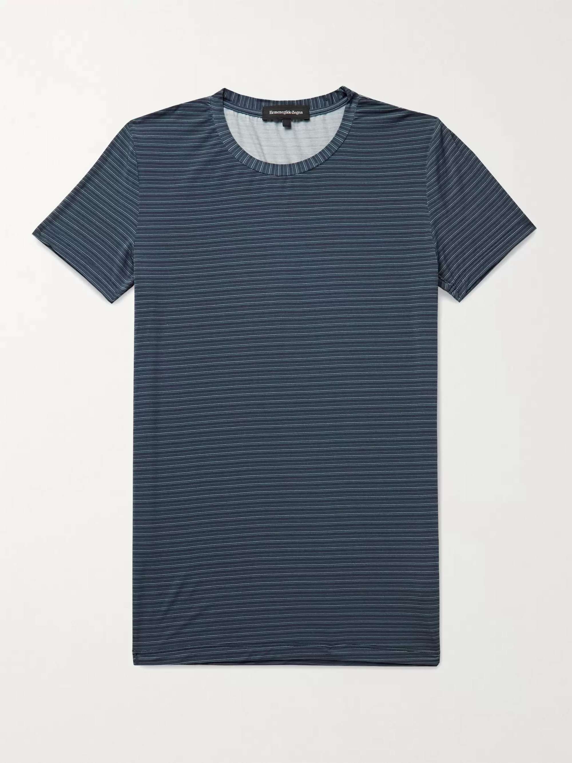 ZEGNA Striped Stretch-Modal T-Shirt