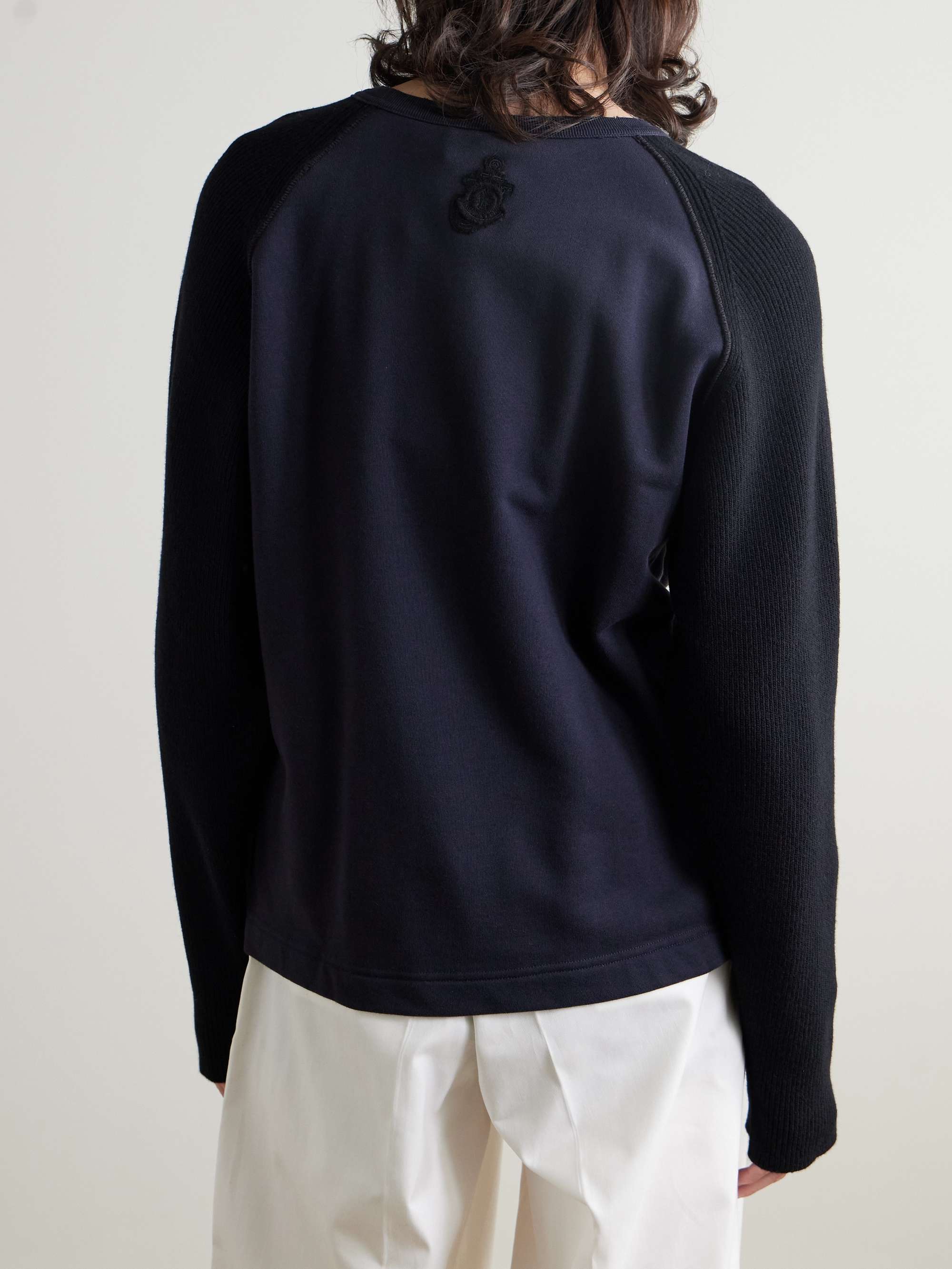 MONCLER GENIUS 1 Moncler JW Anderson Logo-Embroidered Virgin Wool and Loopback Cotton-Jersey Sweatshirt