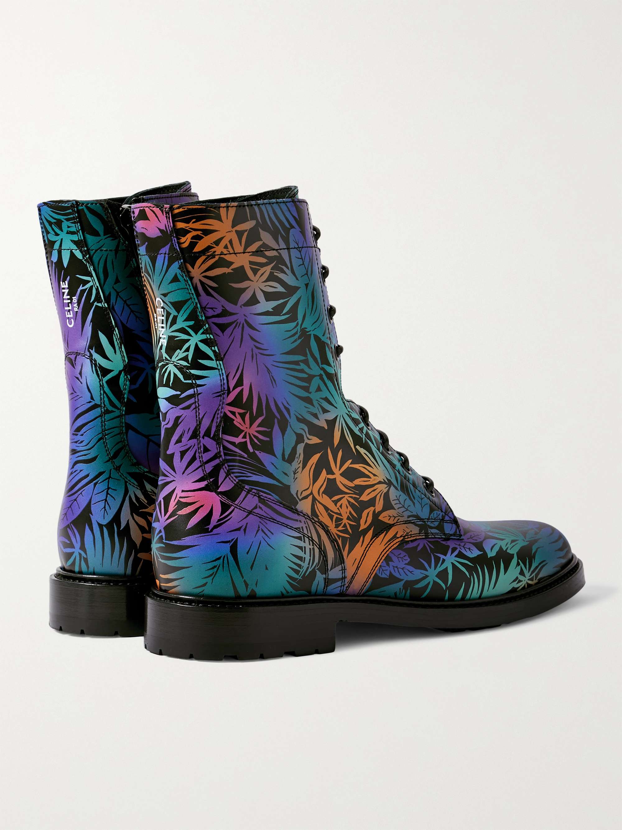 CELINE Printed Leather Boots
