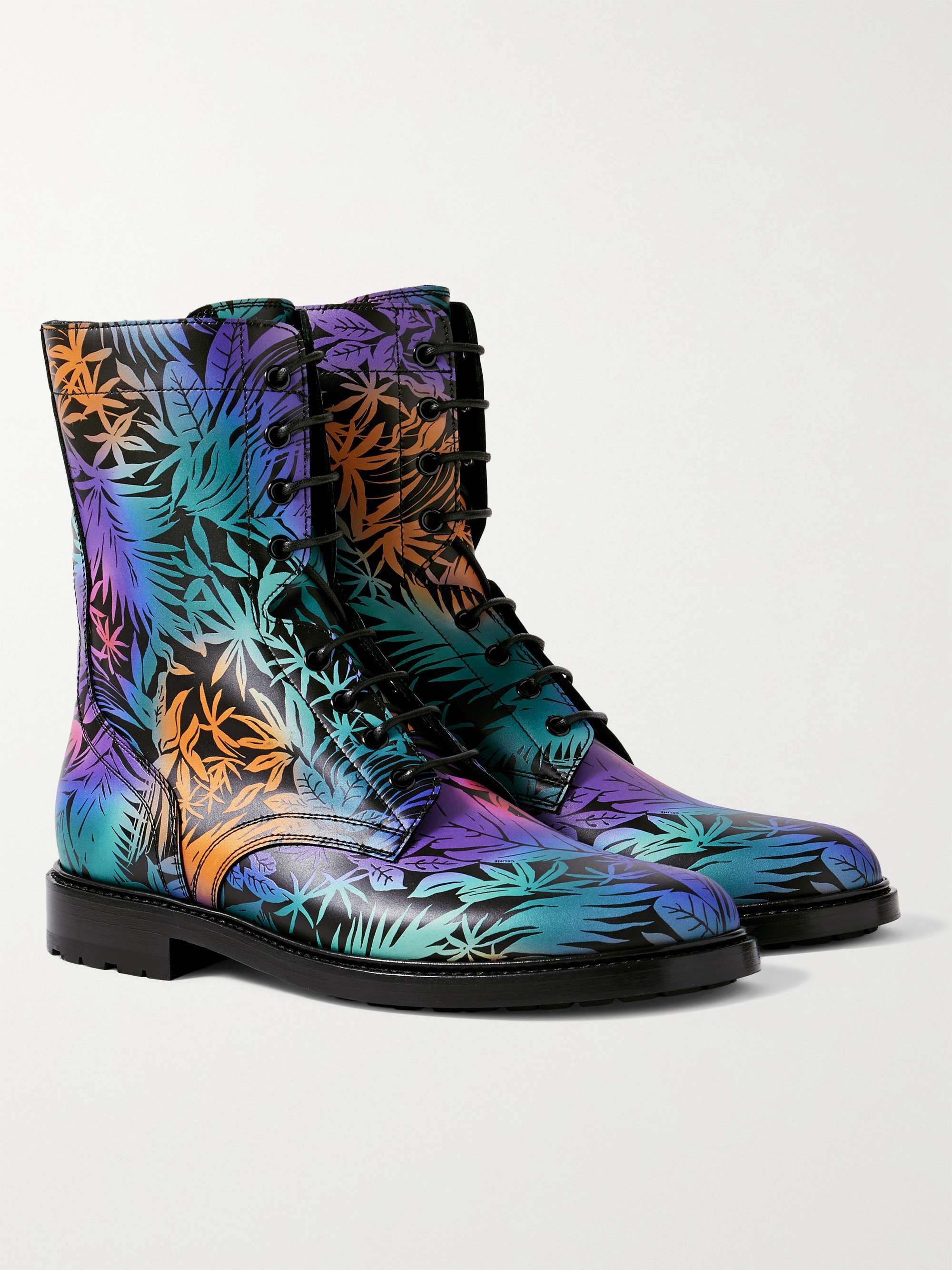CELINE Printed Leather Boots