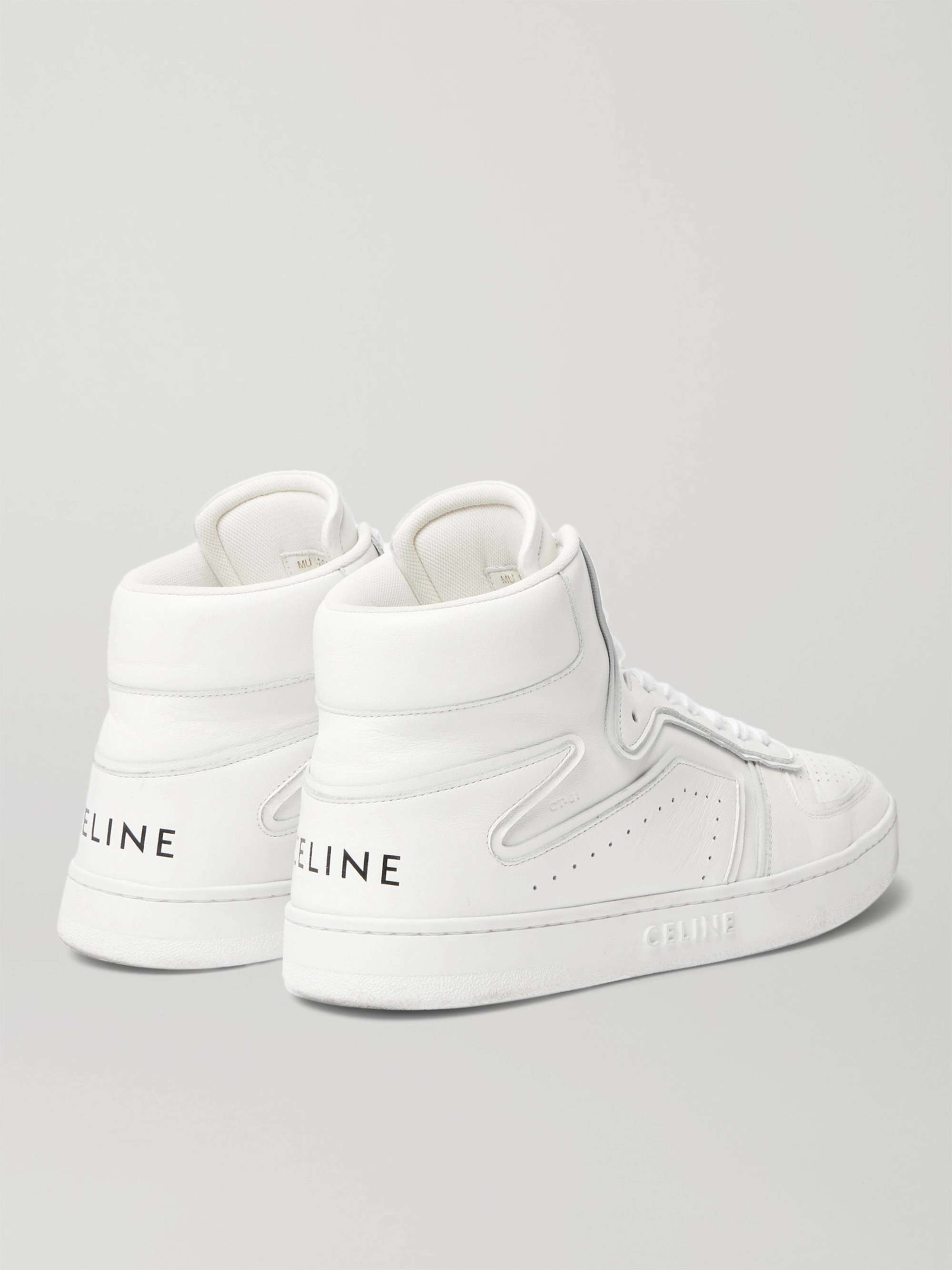 CELINE HOMME Z Leather High-Top Sneakers | PORTER