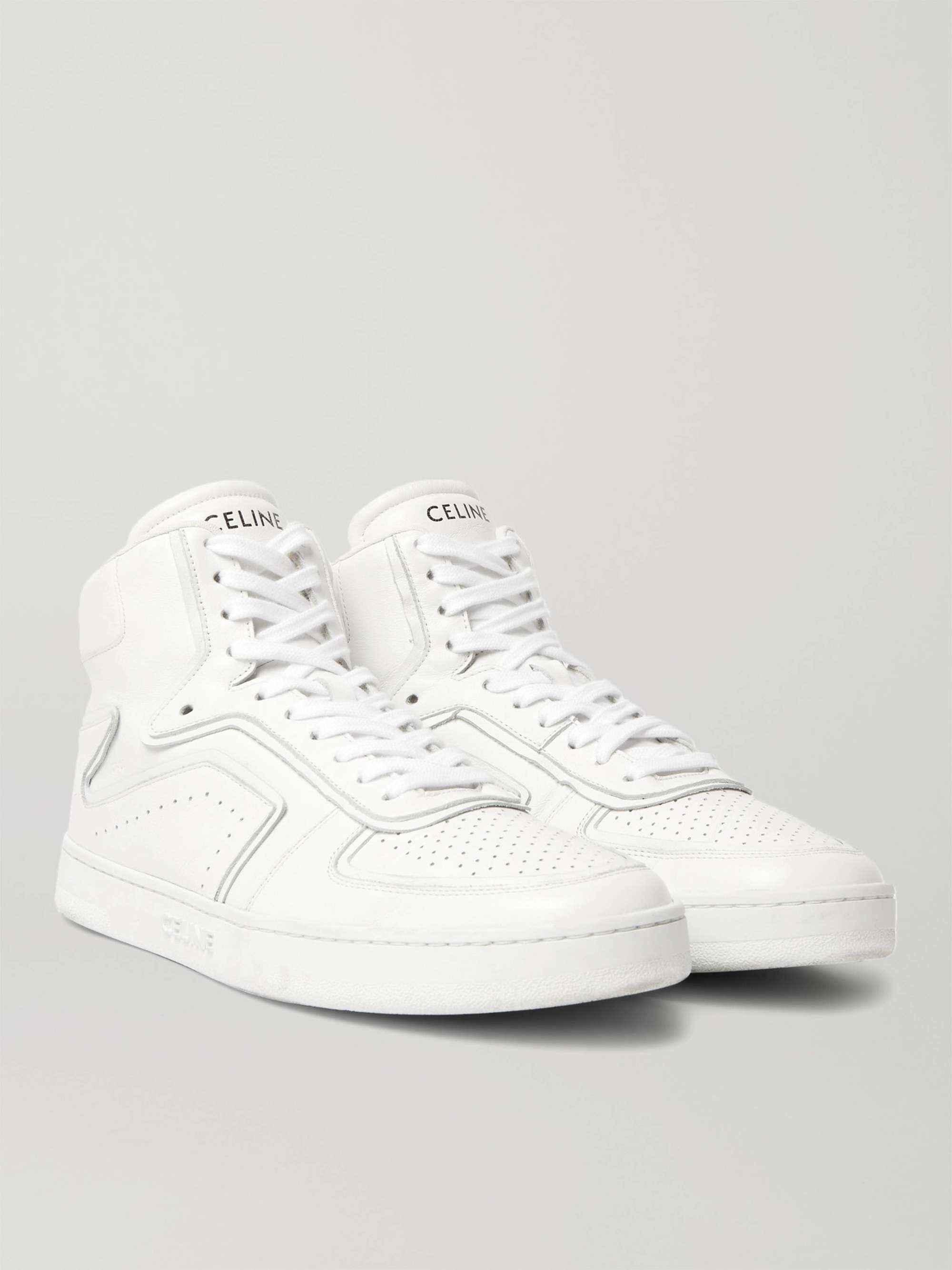 CELINE HOMME Z Leather High-Top Sneakers