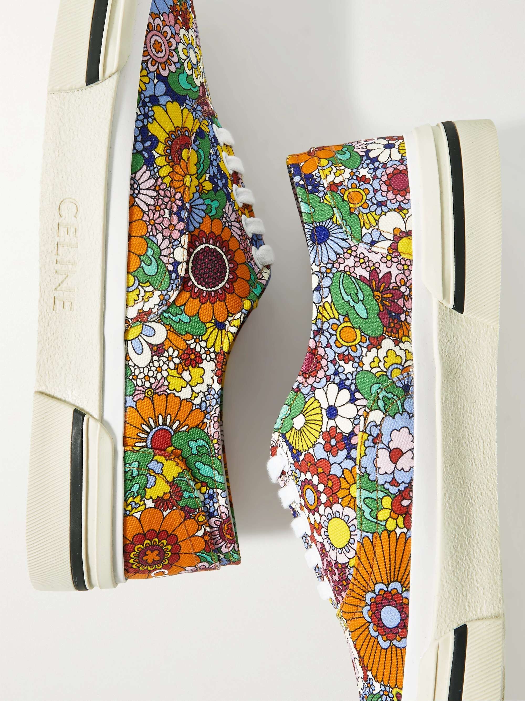 CELINE HOMME Elliot Floral-Print Canvas Sneakers