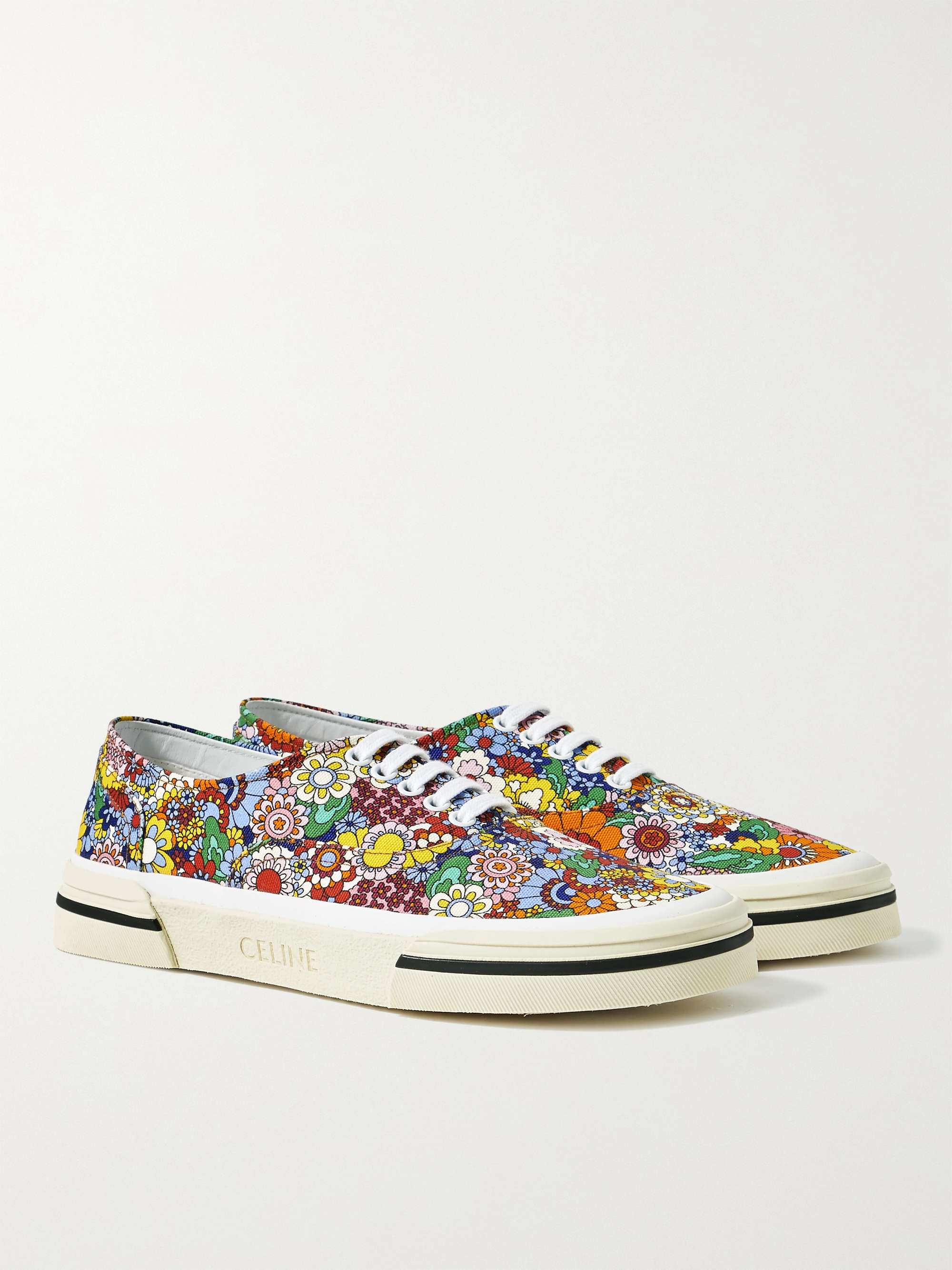 CELINE HOMME Elliot Floral-Print Canvas Sneakers