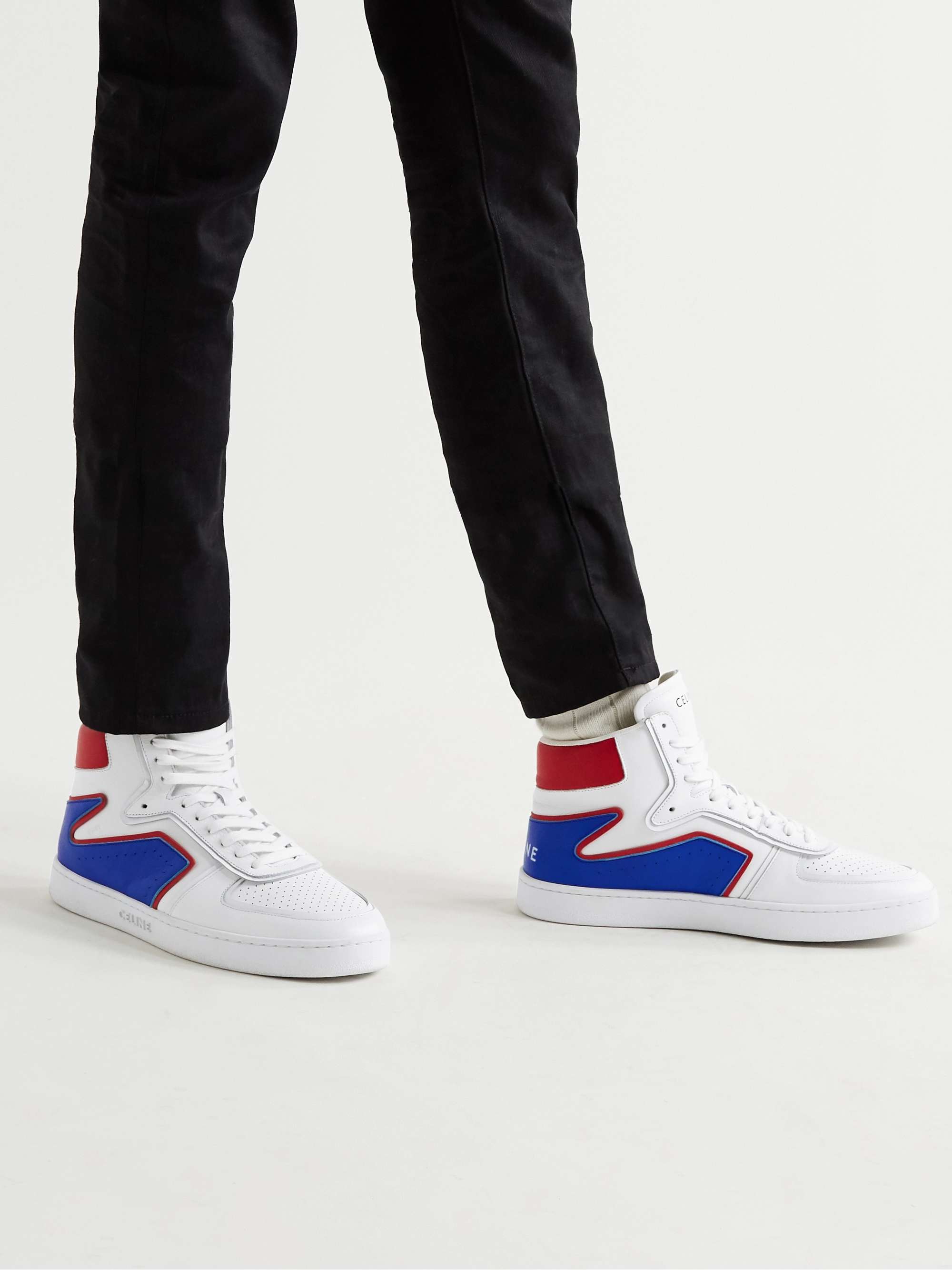 CELINE Z Leather High-Top Sneakers