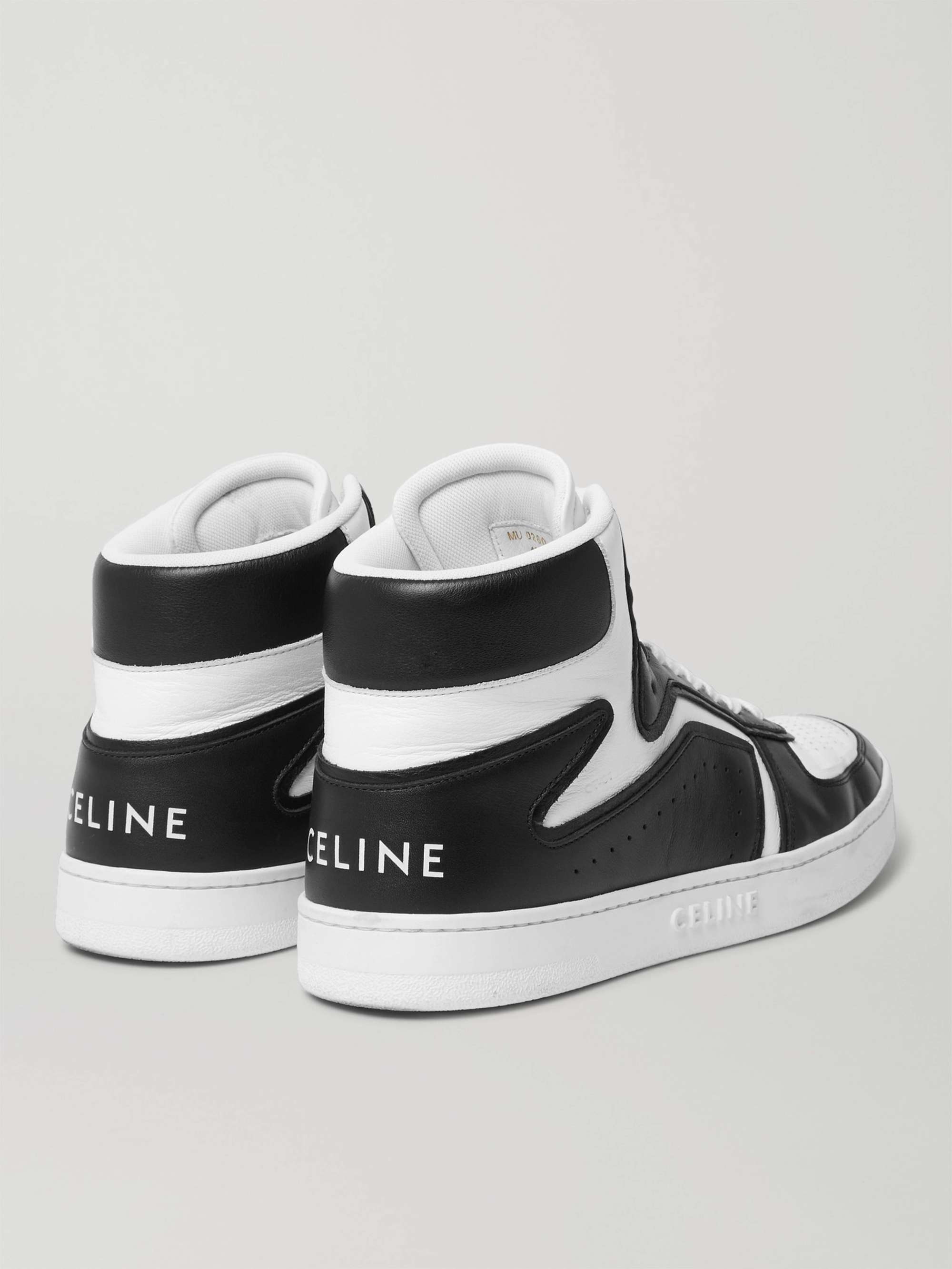 CELINE HOMME Z Leather High-Top Sneakers