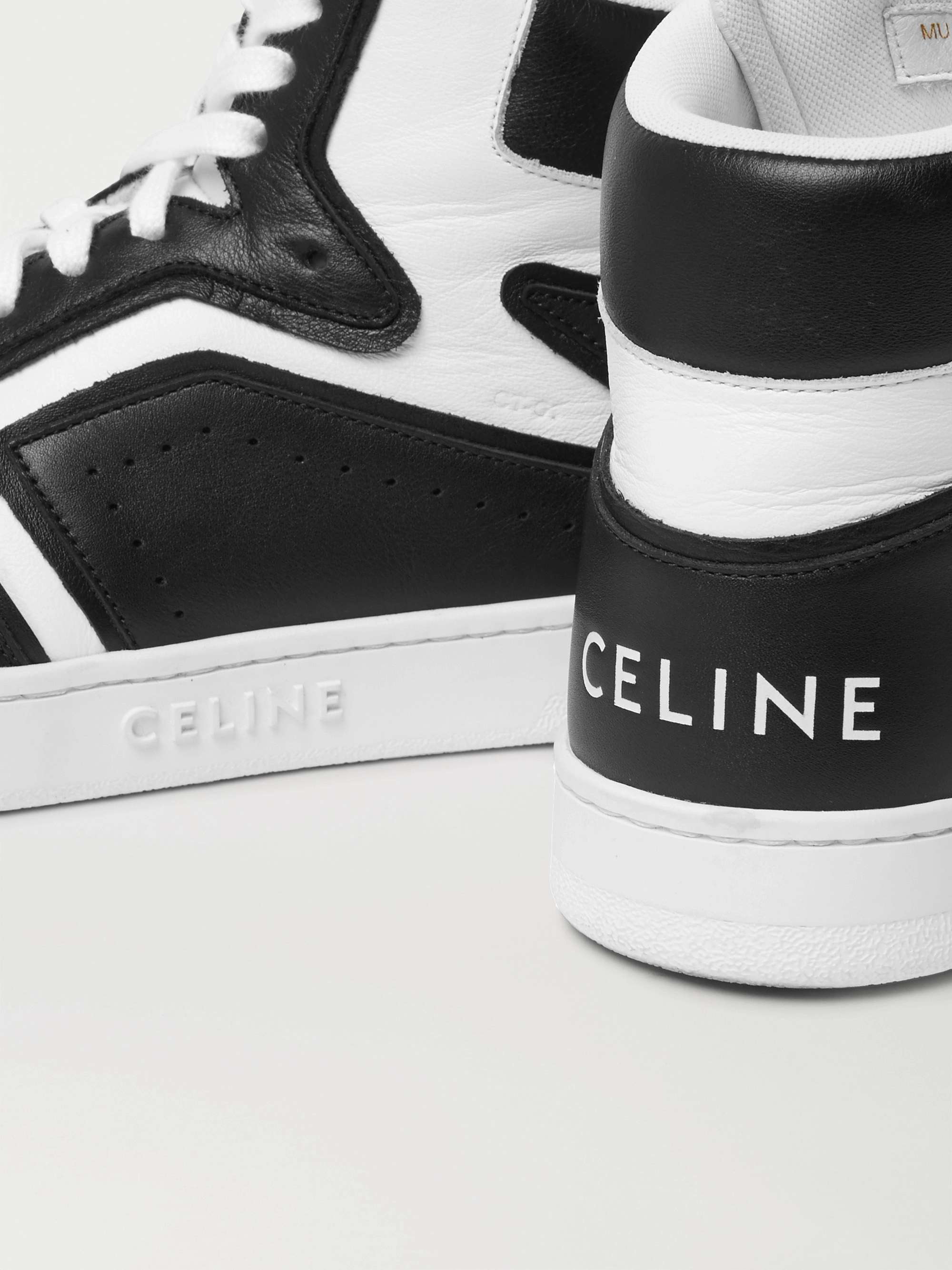 CELINE HOMME Z Leather High-Top Sneakers