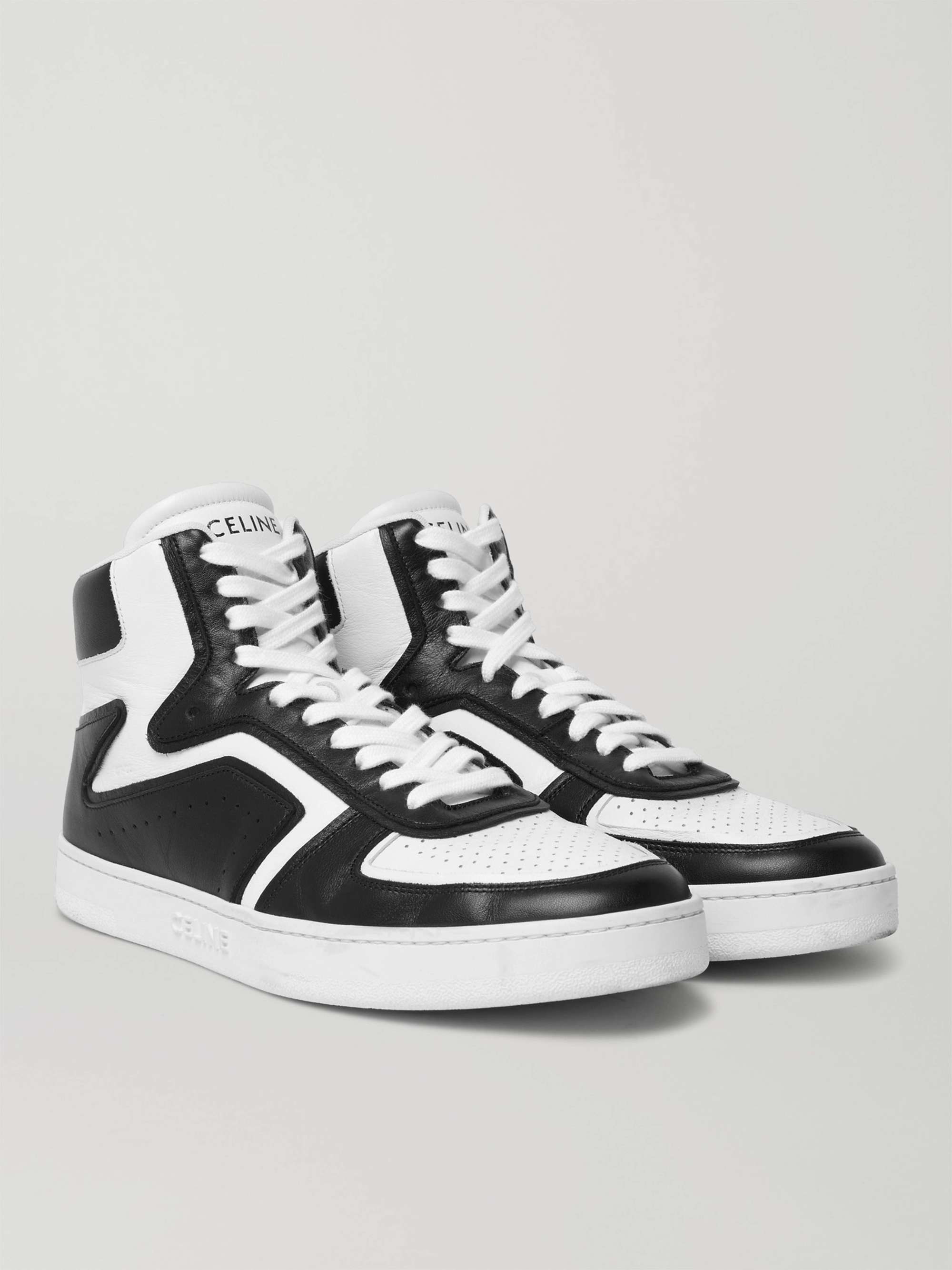 CELINE HOMME Z Leather High-Top Sneakers