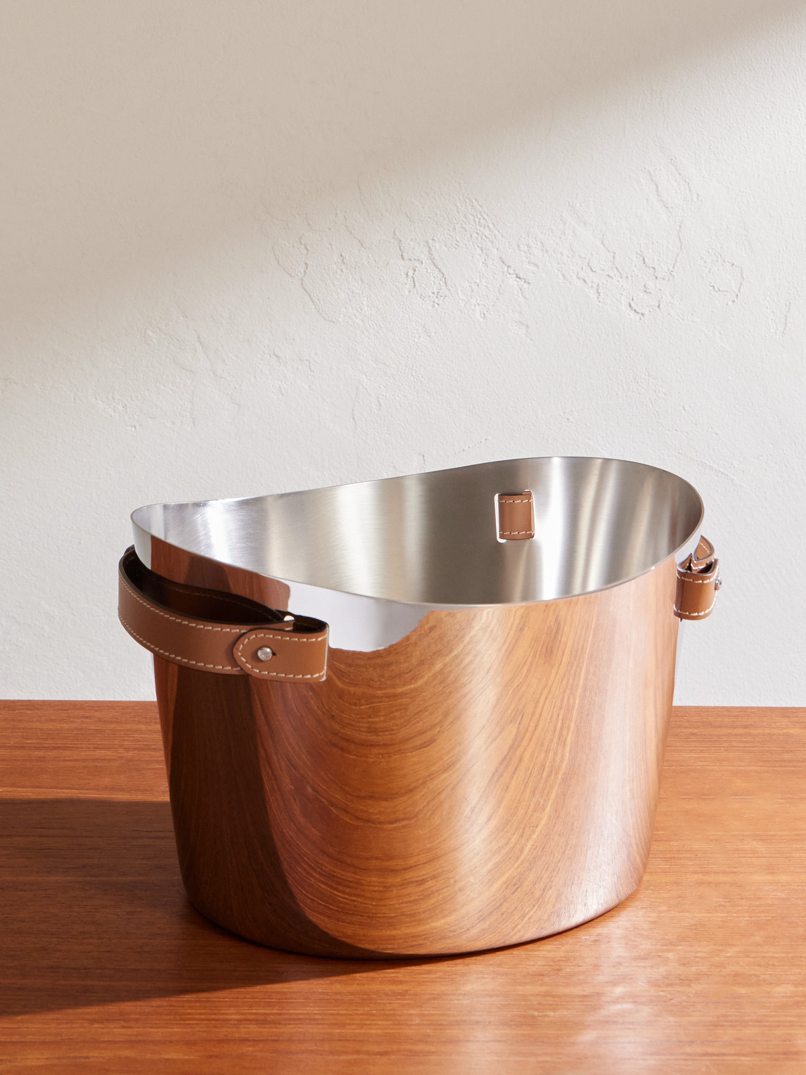 Wyatt Stainless Steel and Leather Champagne Bucket