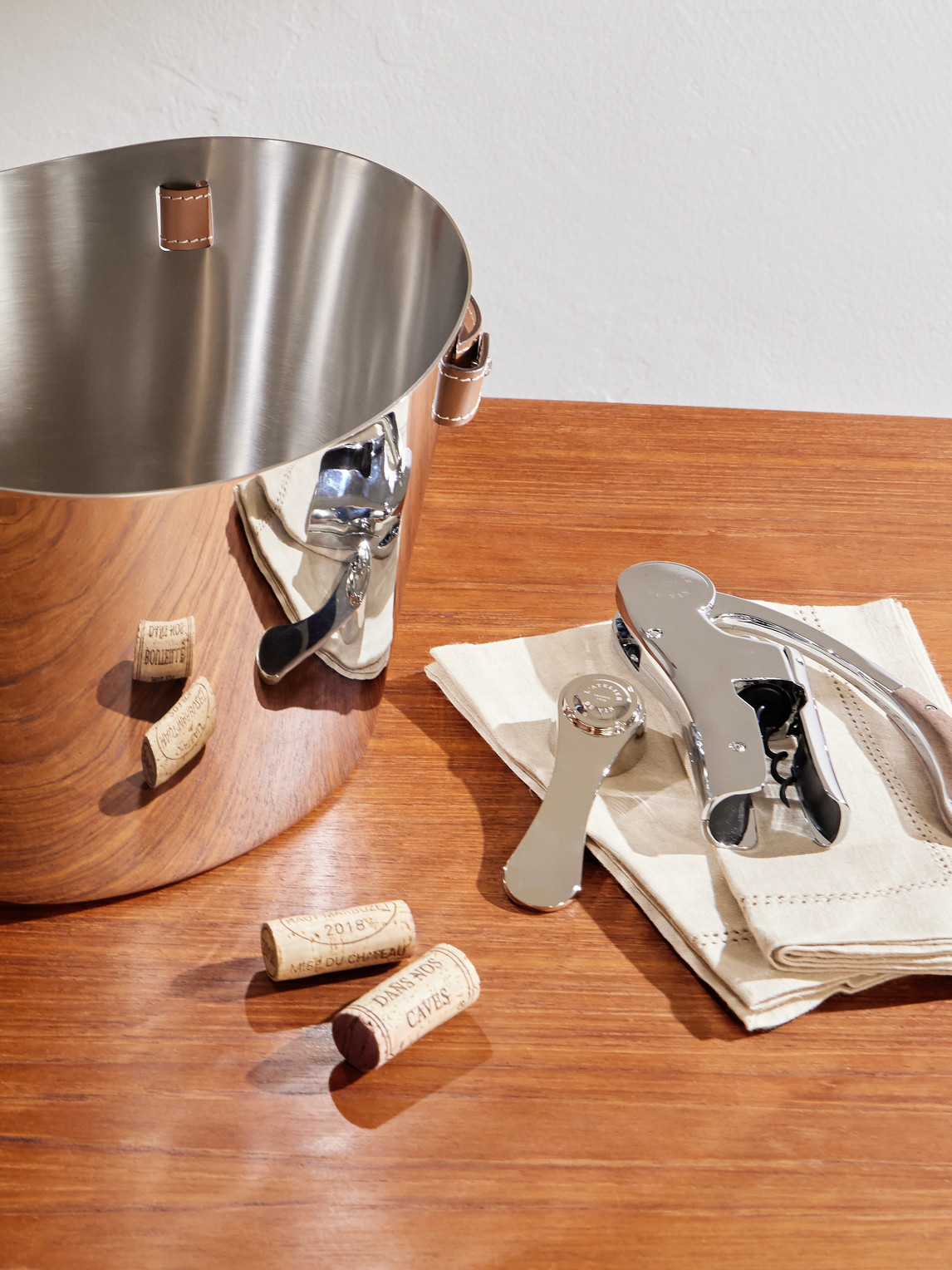Wyatt Stainless Steel and Leather Champagne Bucket — 2