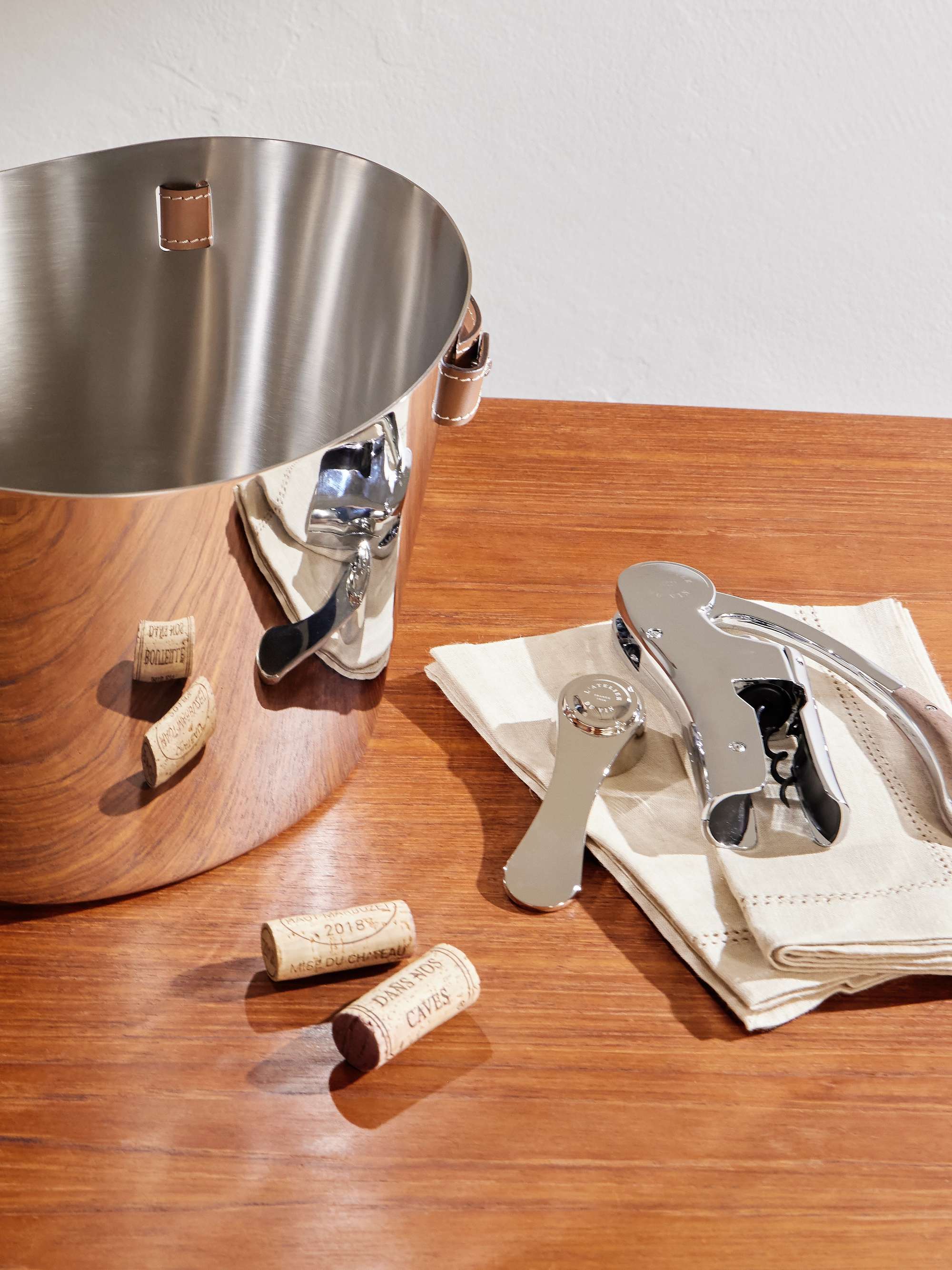 RALPH LAUREN HOME Wyatt Stainless Steel and Leather Champagne Bucket