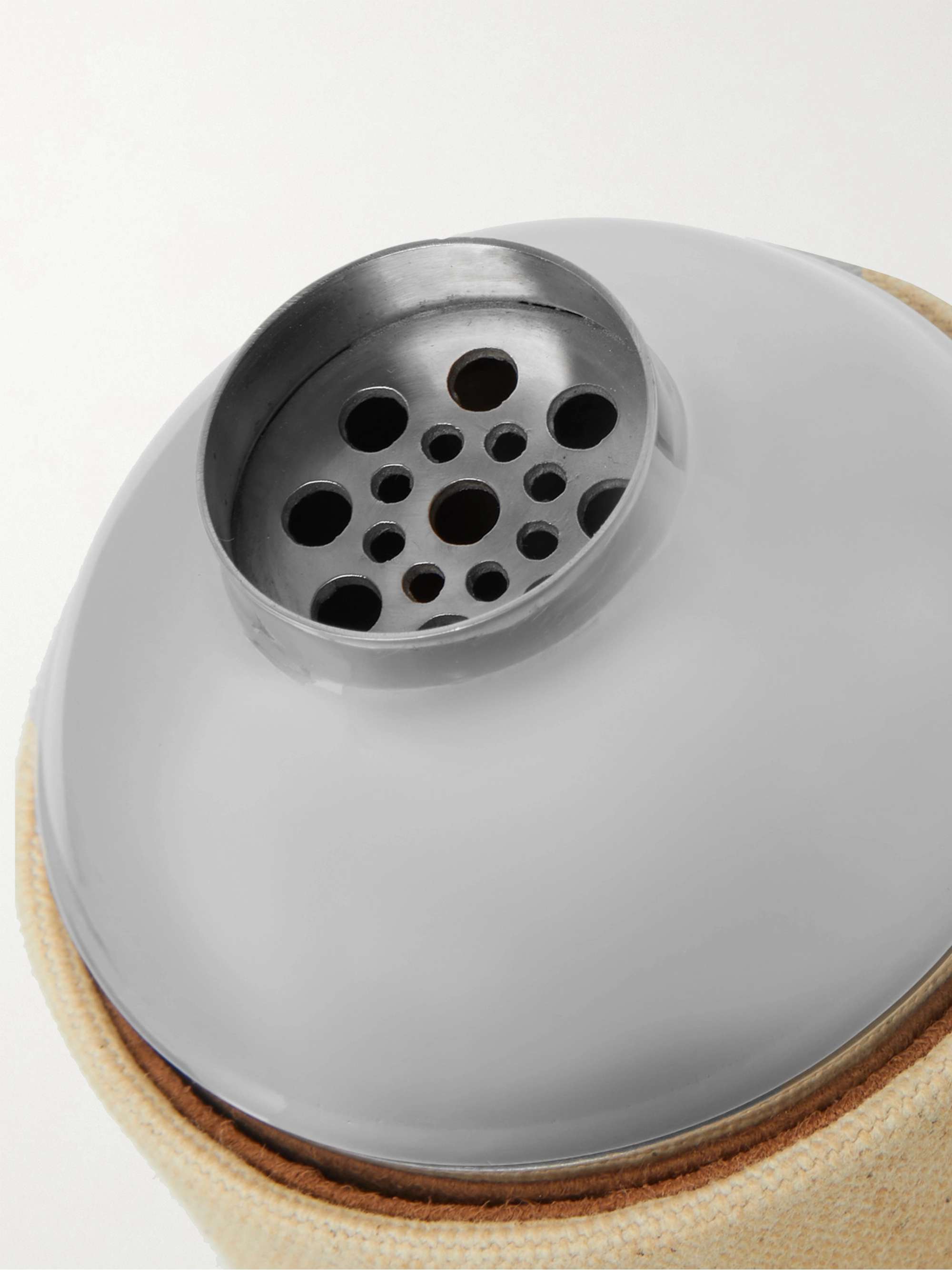 RALPH LAUREN HOME Garrett Silver-Tone, Gold-Tone, Canvas and Leather Cocktail Shaker