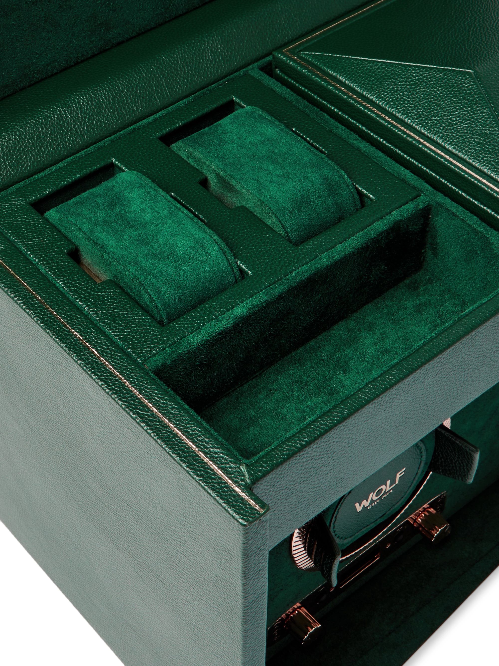WOLF British Racing Pebble-Grain Vegan Leather Double Watch Winder