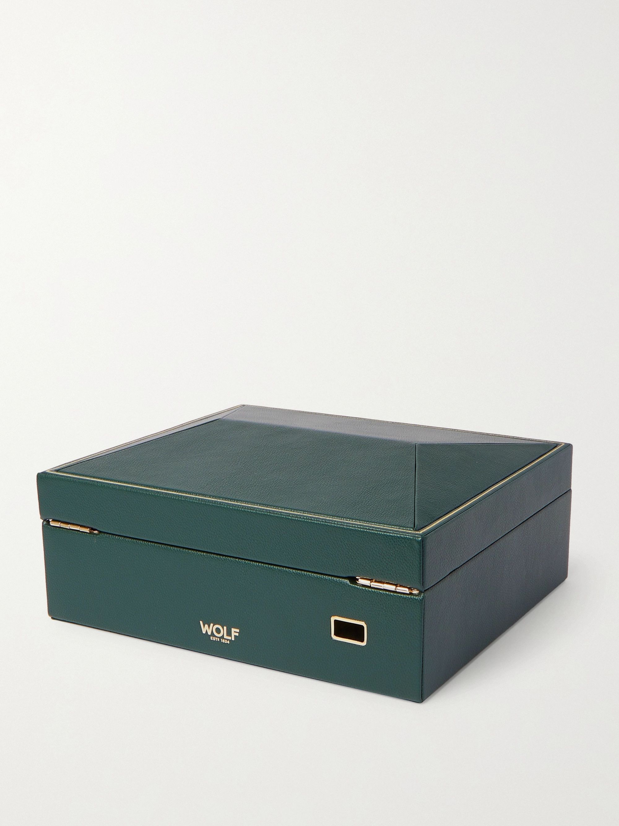 WOLF British Racing 8-Piece Faux Leather Watch Box