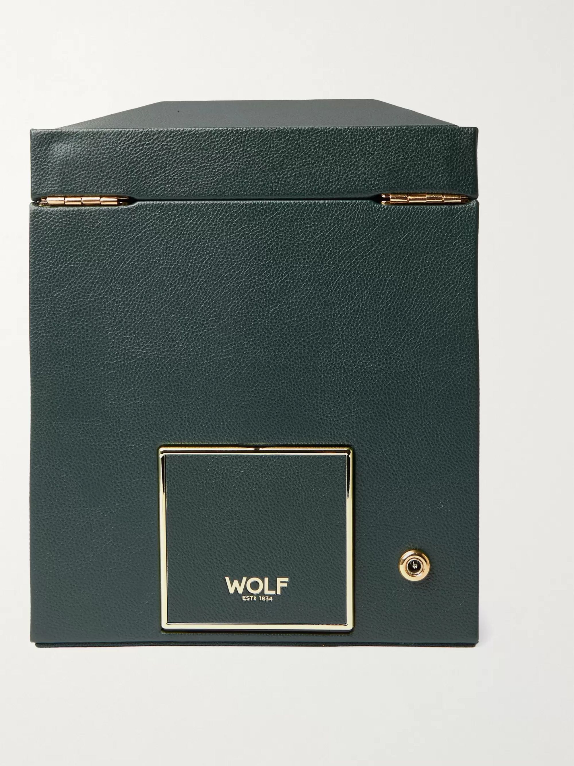 WOLF British Racing Pebble-Grain Vegan Leather Watch Winder