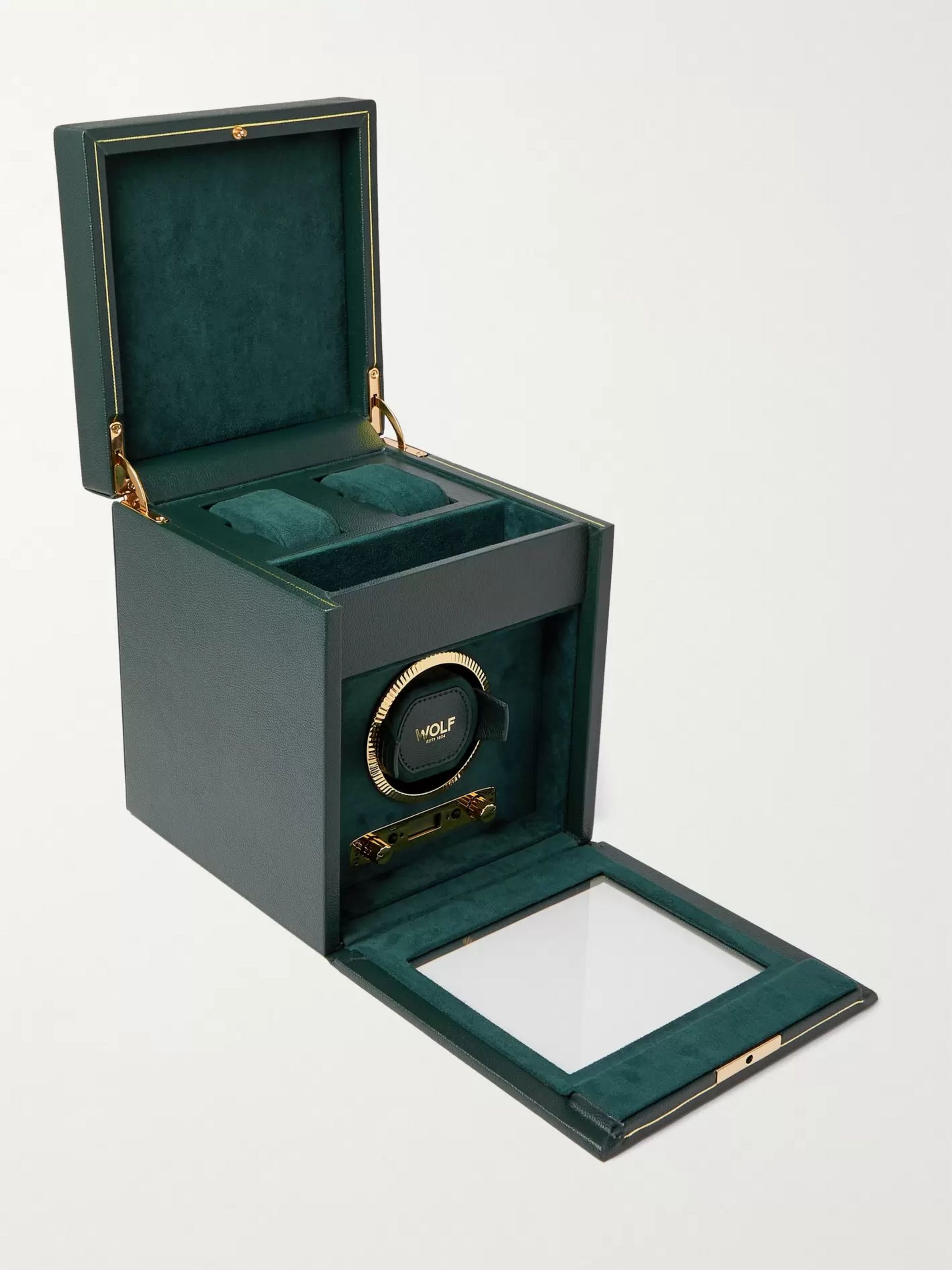WOLF British Racing Pebble-Grain Vegan Leather Watch Winder