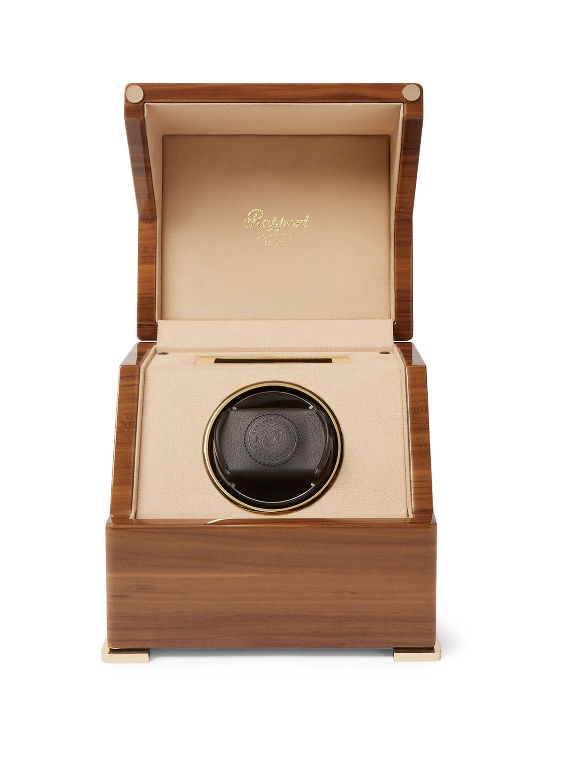 Rapport London Perpetua Iii Lacquered Walnut Watch Winder In Brown