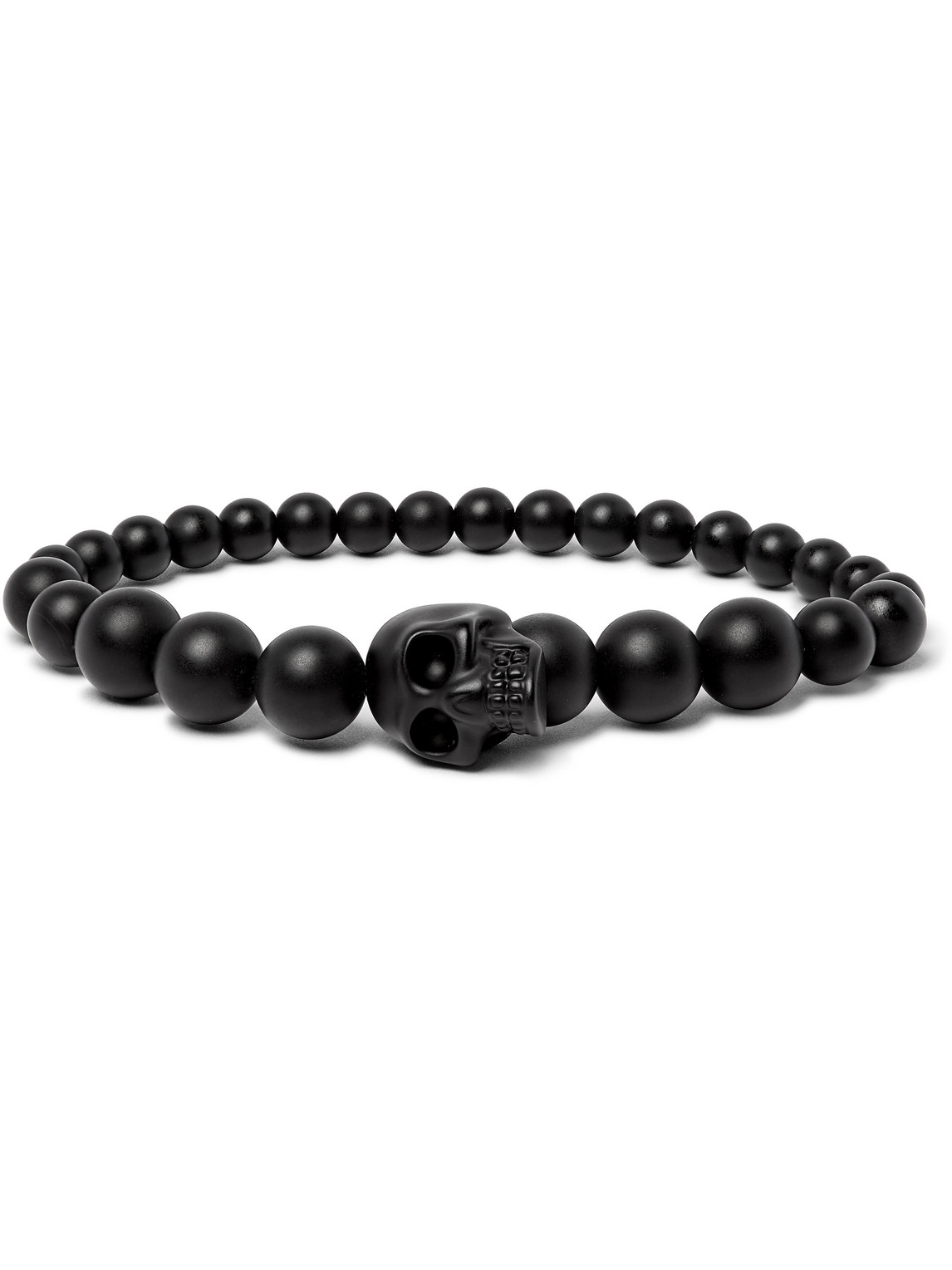 Alexander Mcqueen Resin Bead Bracelet In Black