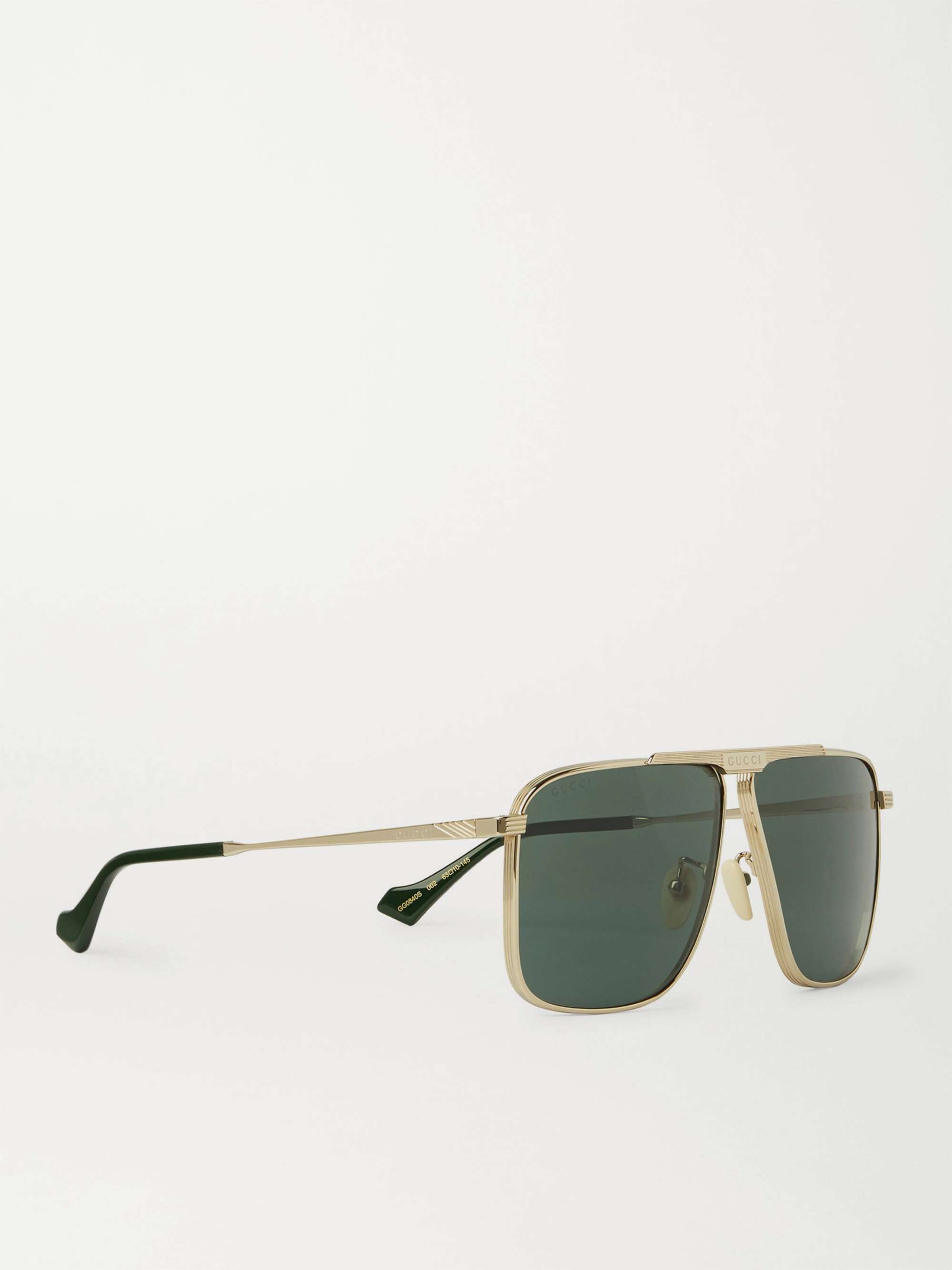 GUCCI EYEWEAR D-Frame Gold-Tone Sunglasses