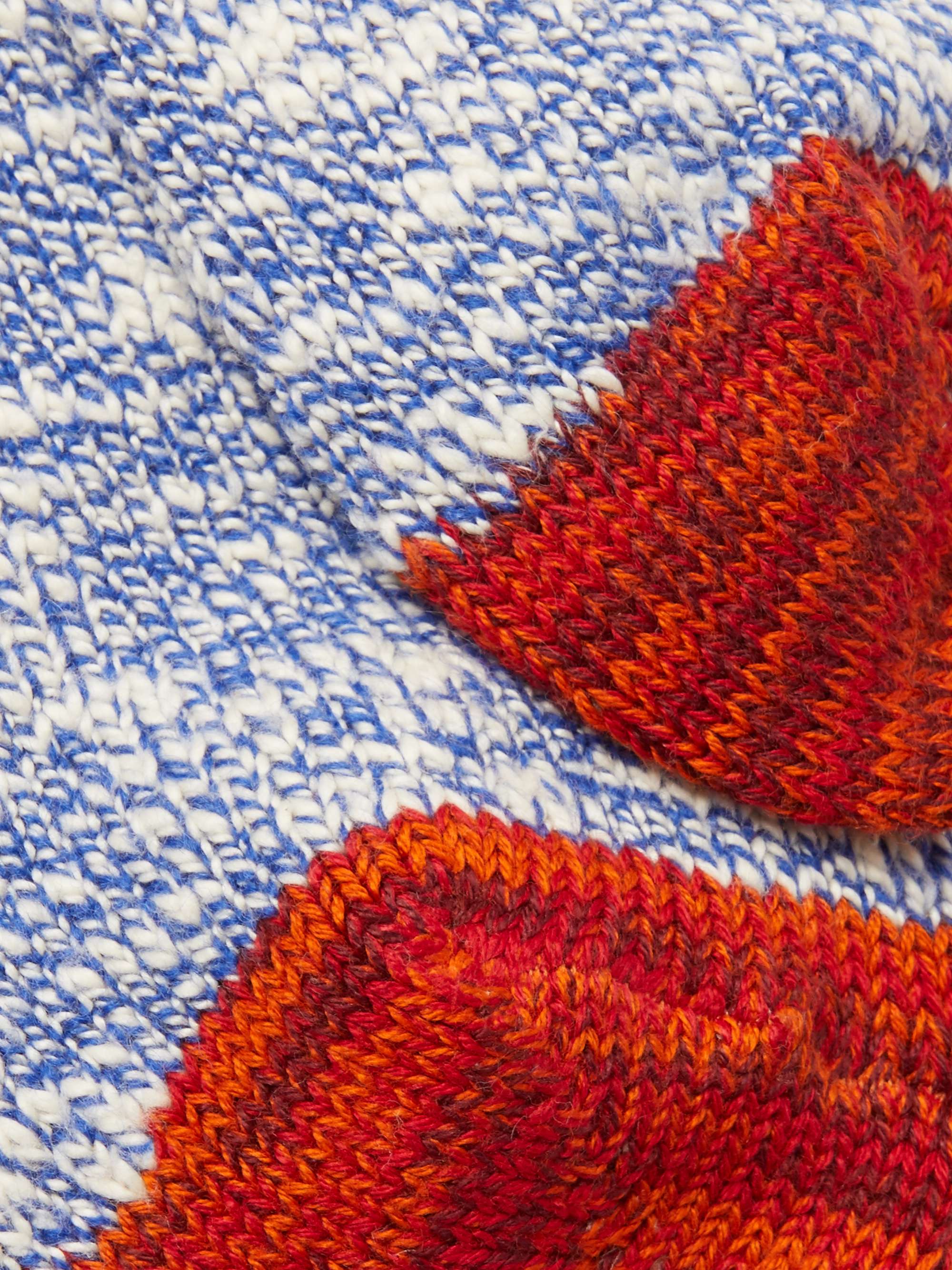 THUNDERS LOVE Flammé Ribbed Mélange Cotton-Blend Socks