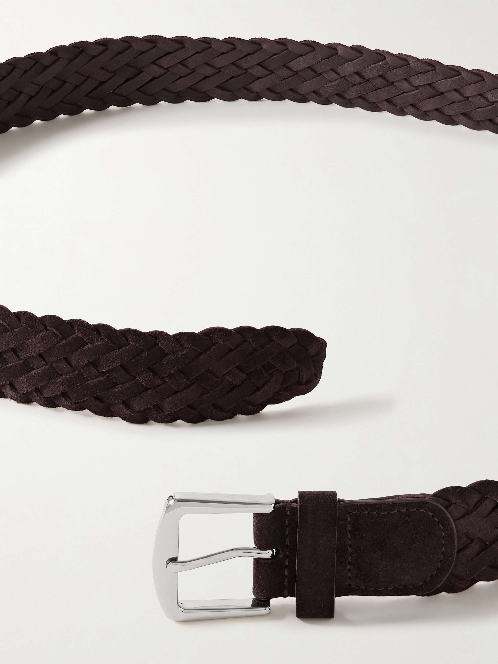 LORO PIANA 4cm Woven Suede Belt