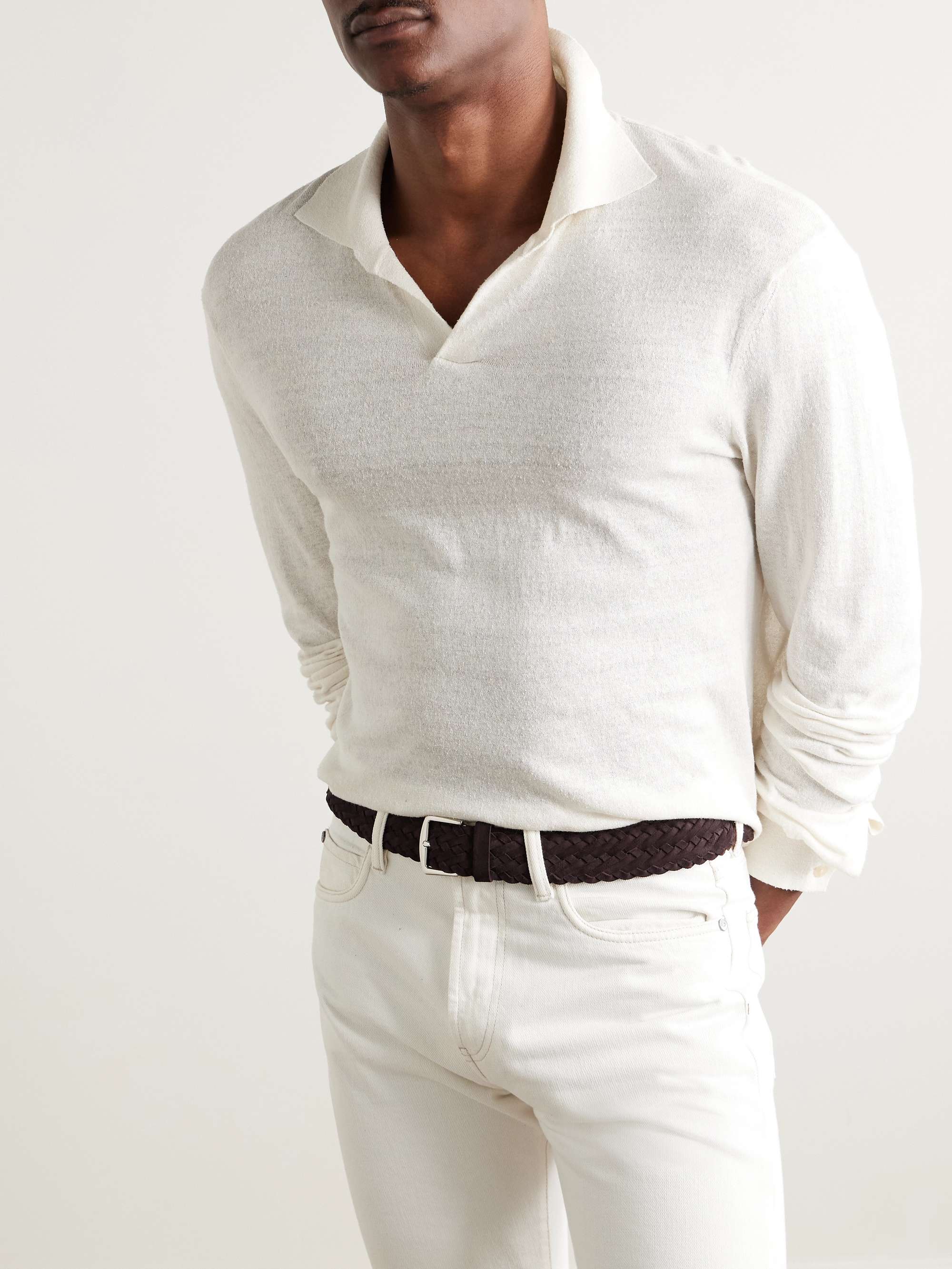 LORO PIANA 4cm Woven Suede Belt