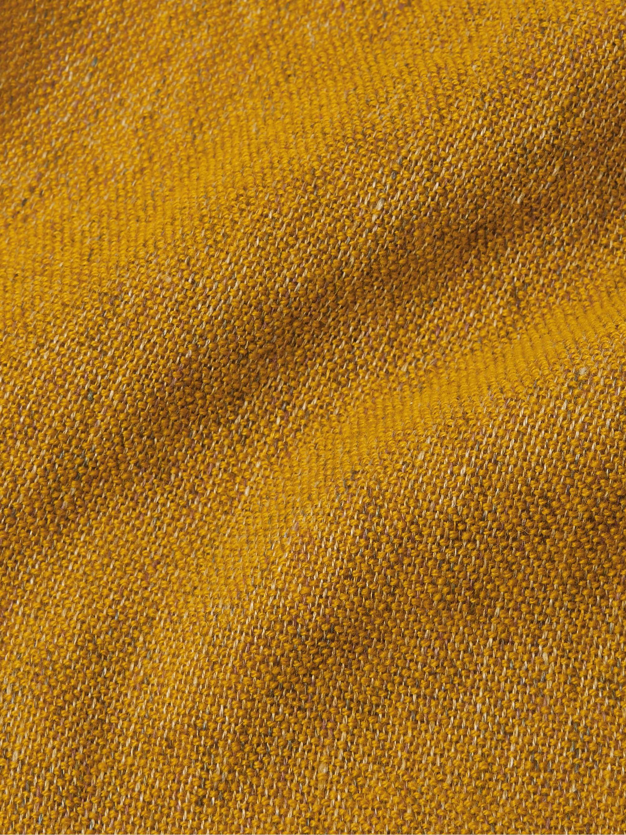 LORO PIANA Fringed Mélange Baby Cashmere and Linen-Blend Scarf