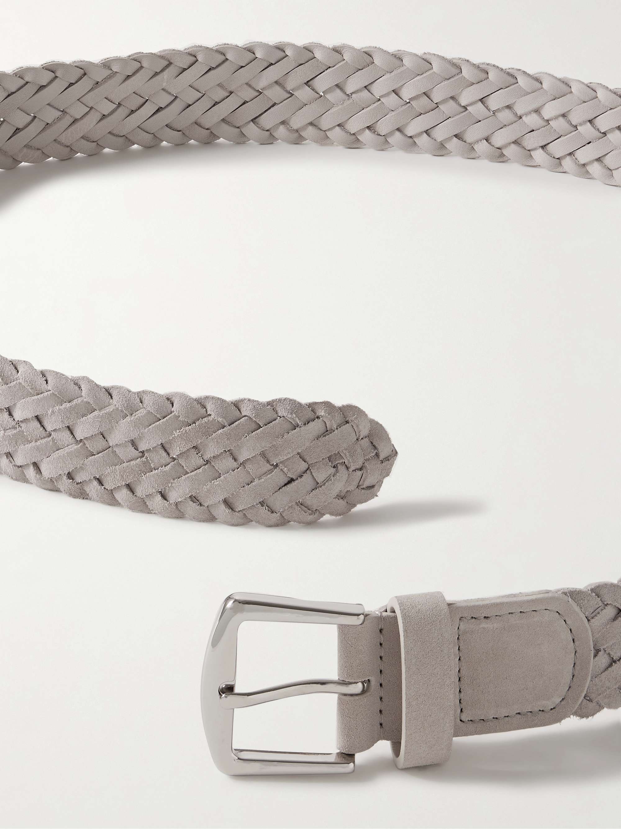 LORO PIANA 4cm Woven Suede Belt