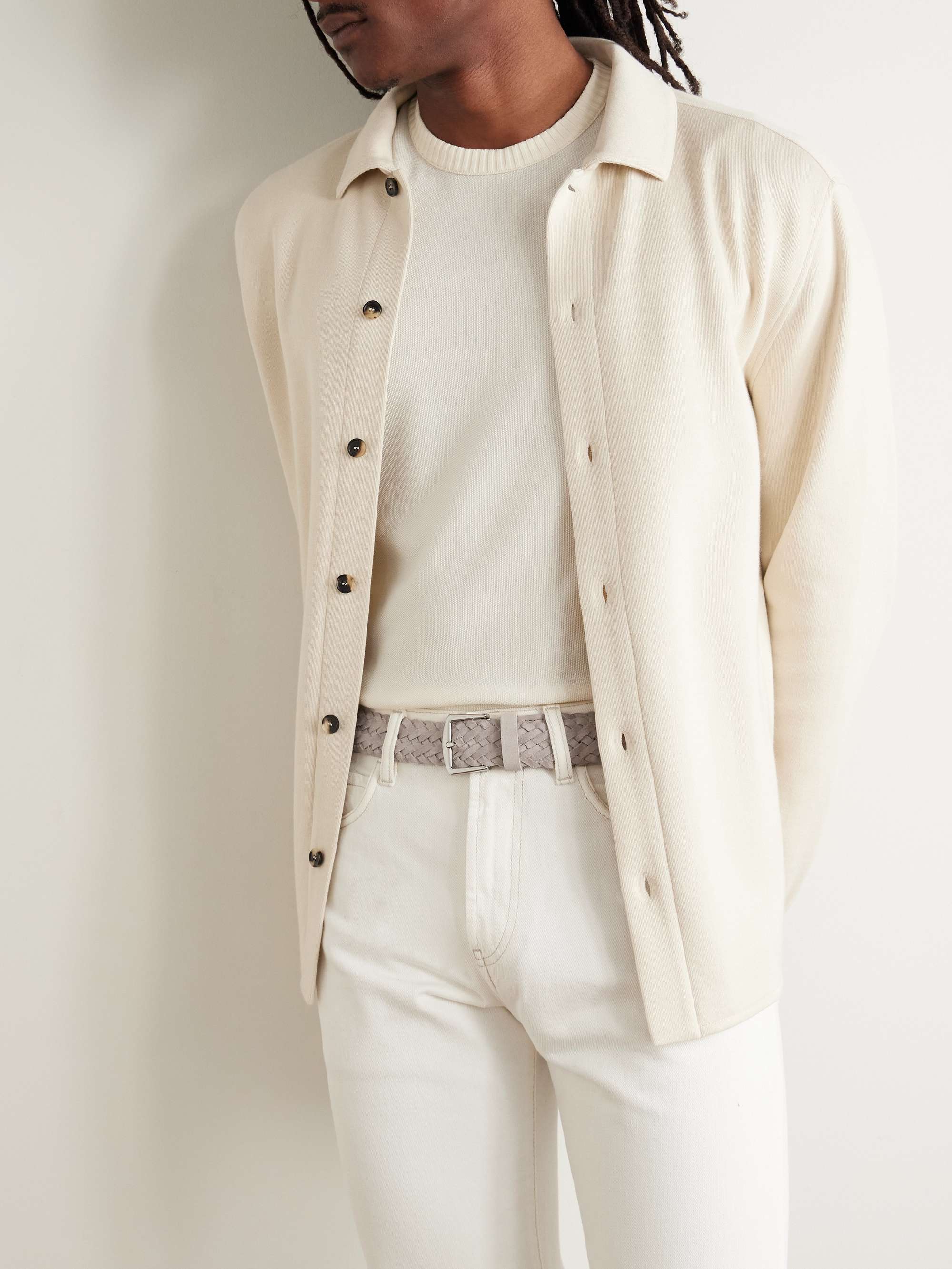 LORO PIANA 4cm Woven Suede Belt