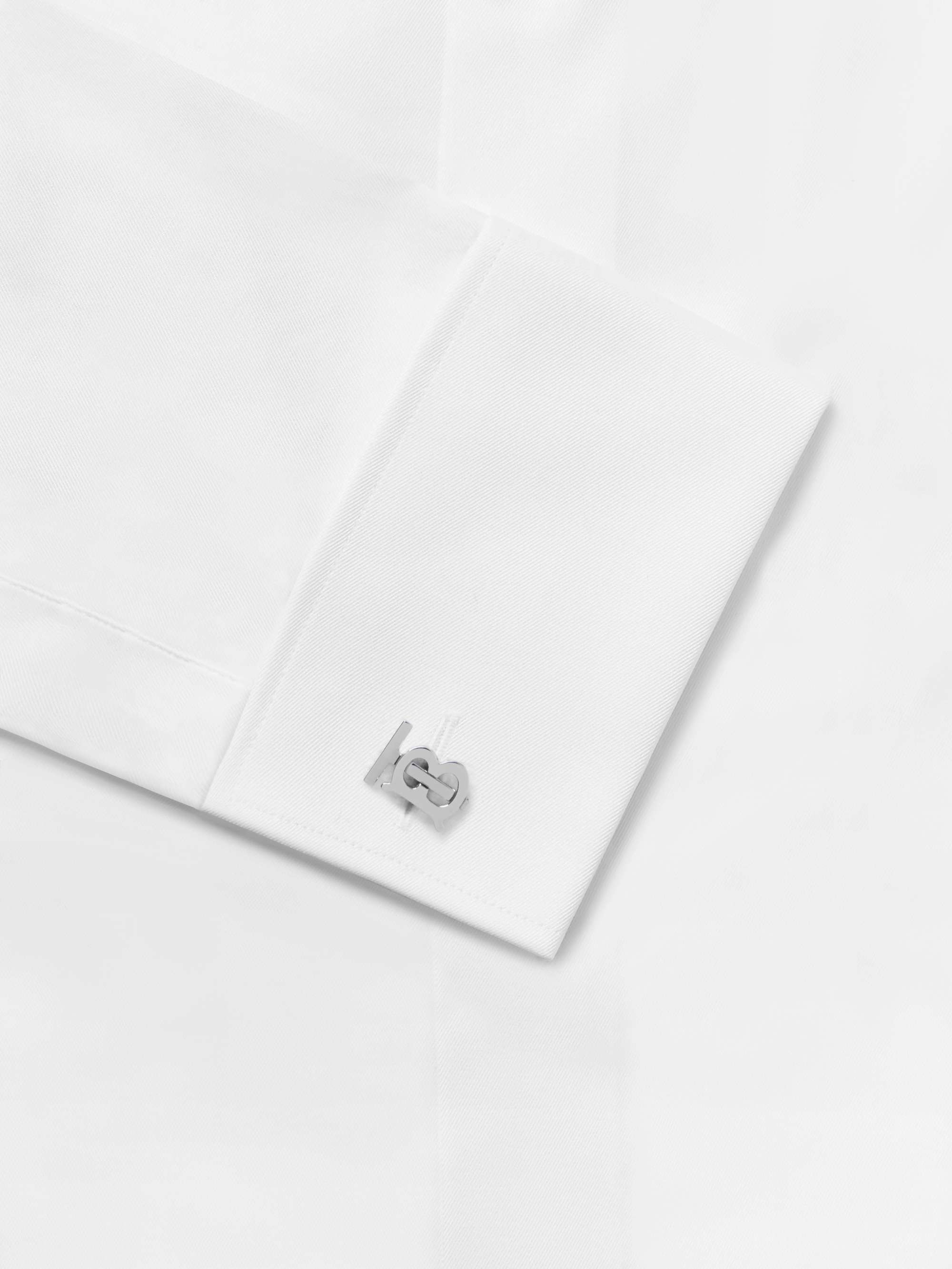 BURBERRY Logo Palladium-Plated Cufflinks