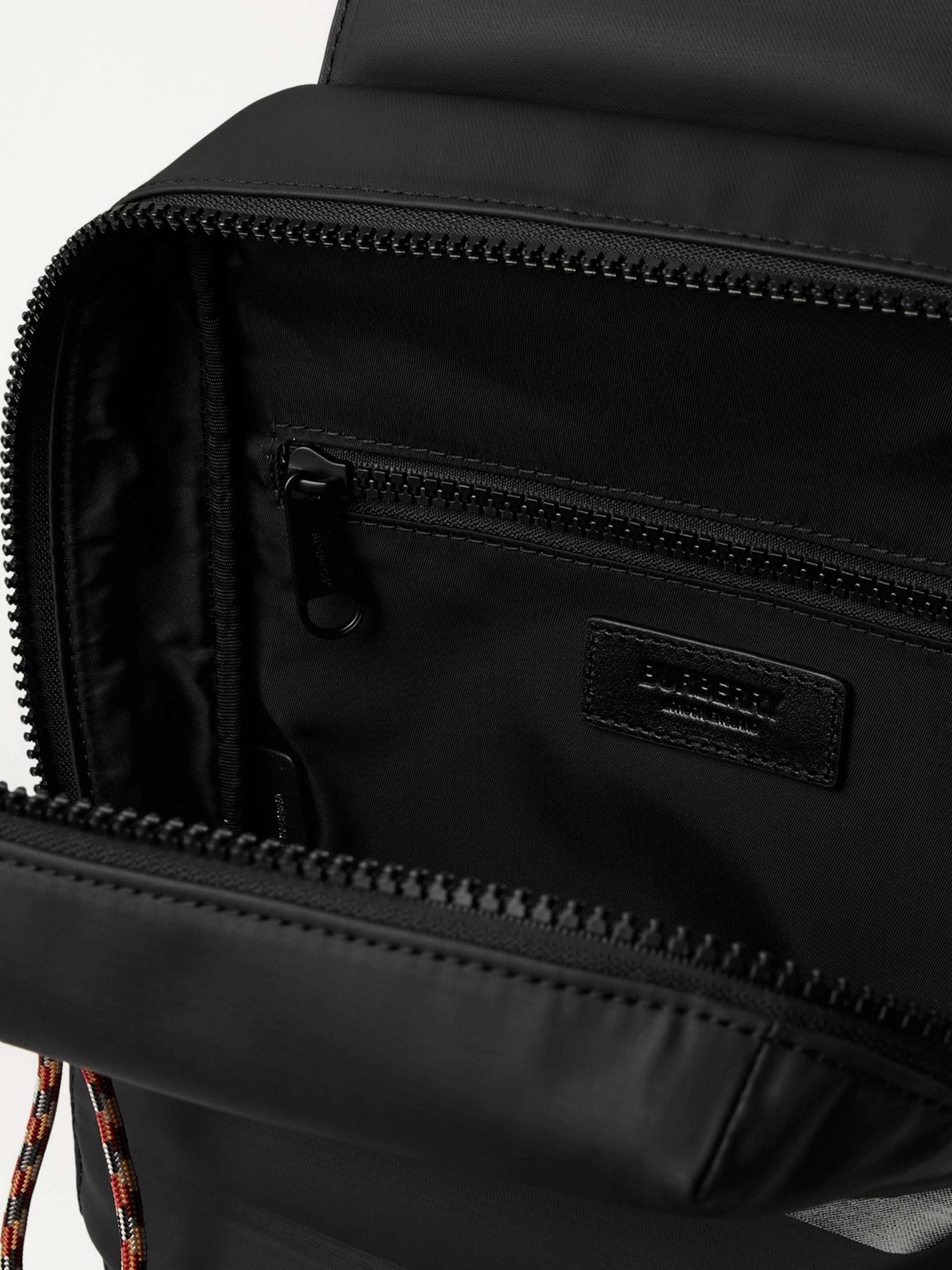 BURBERRY Logo-Print Leather-Trimmed Coated-Canvas Sling Backpack