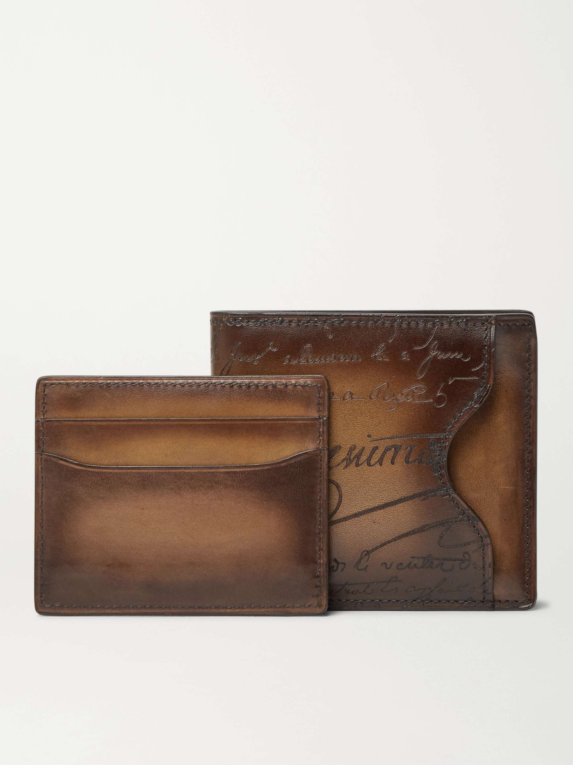 Men's Designer Brown Leather Bifold Wallet in French Calf and