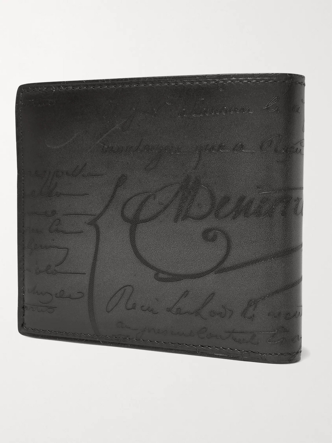 Shop Berluti Scritto Leather Billfold Wallet In Black