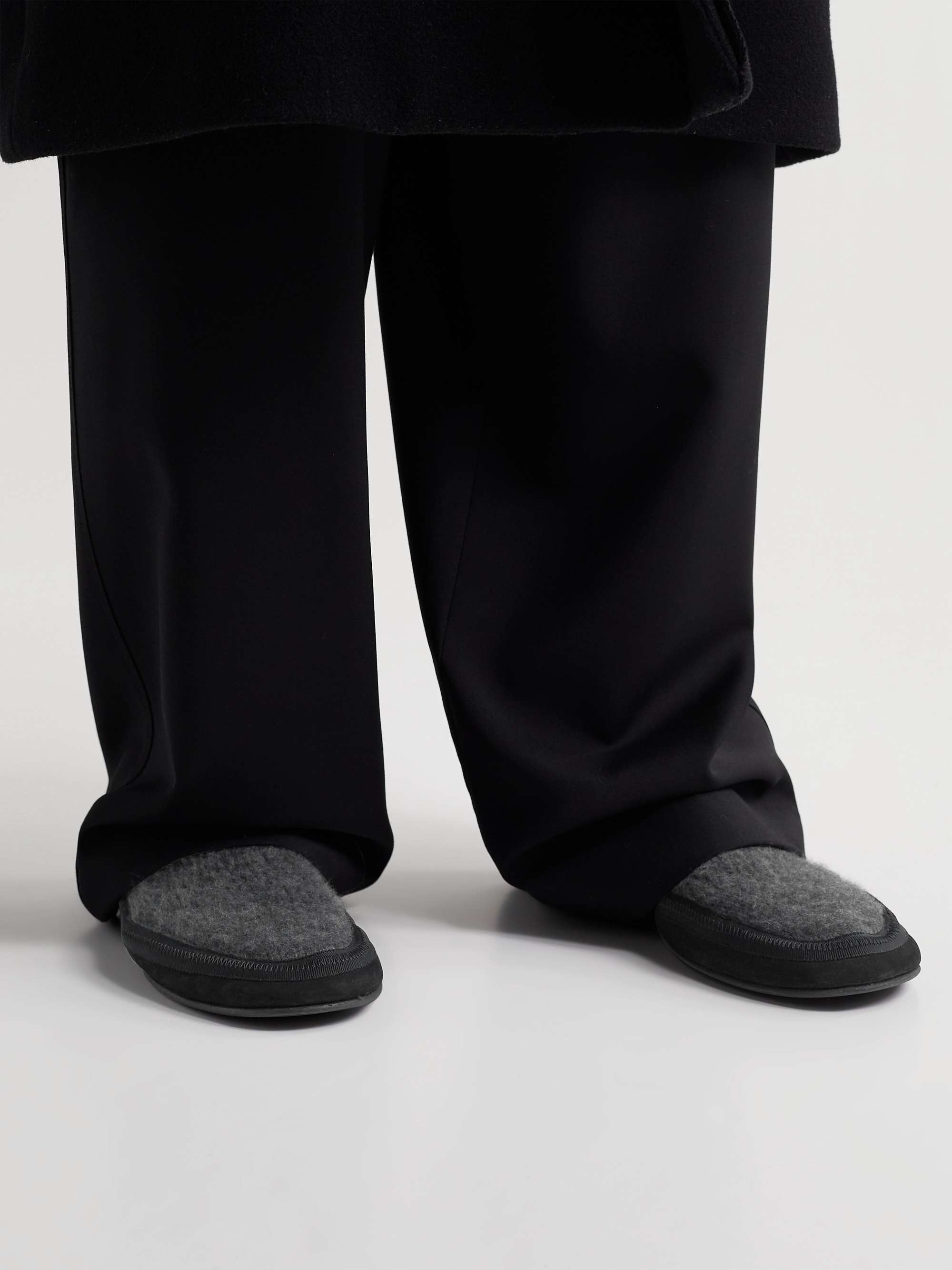 THE ROW Brushed-Cashmere Slippers